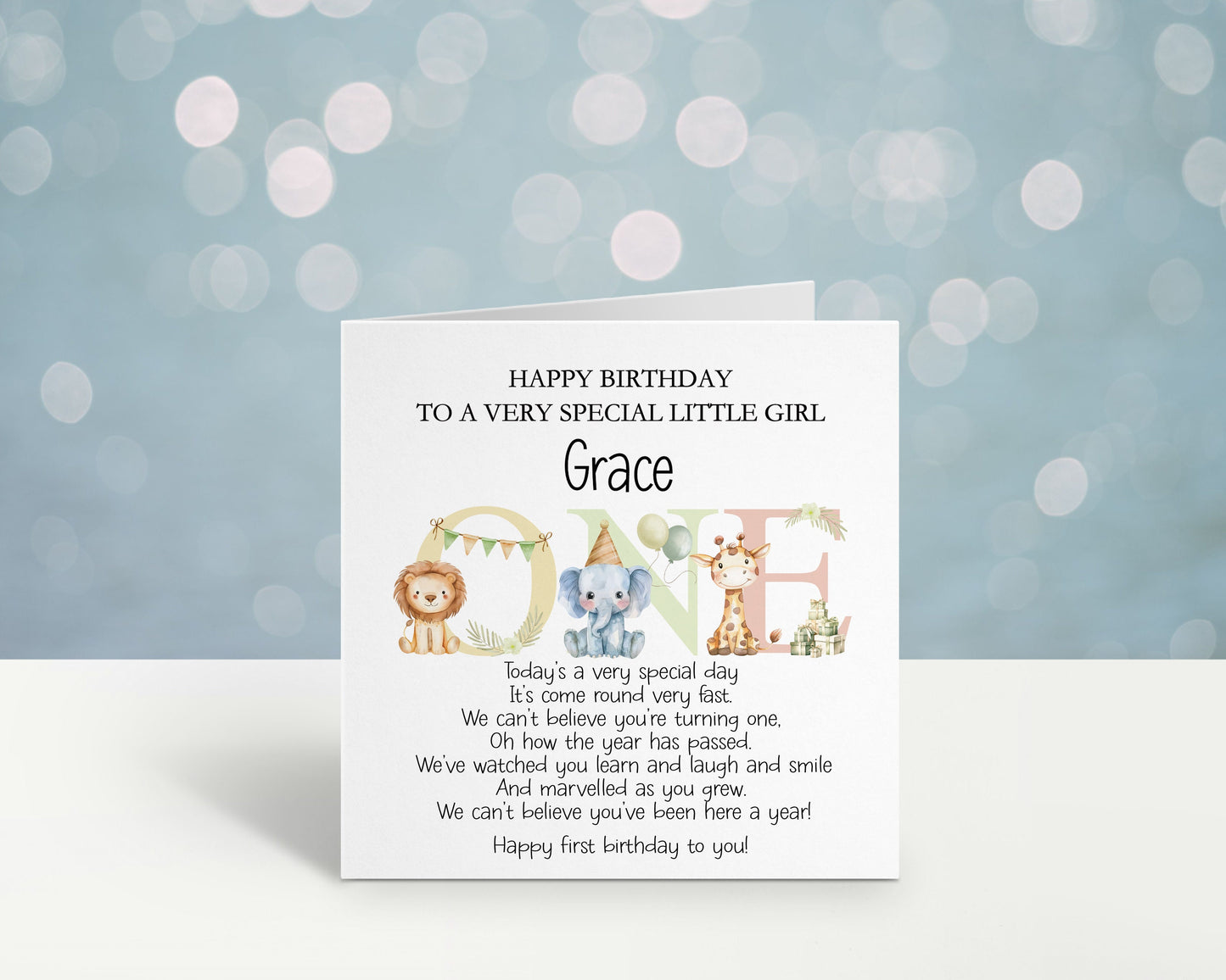 Personalised First Birthday Card For A Special Little Boy, Special Great Nephew, 1st Birthday Card Granddaughter, Son, 1st Birthday Poem