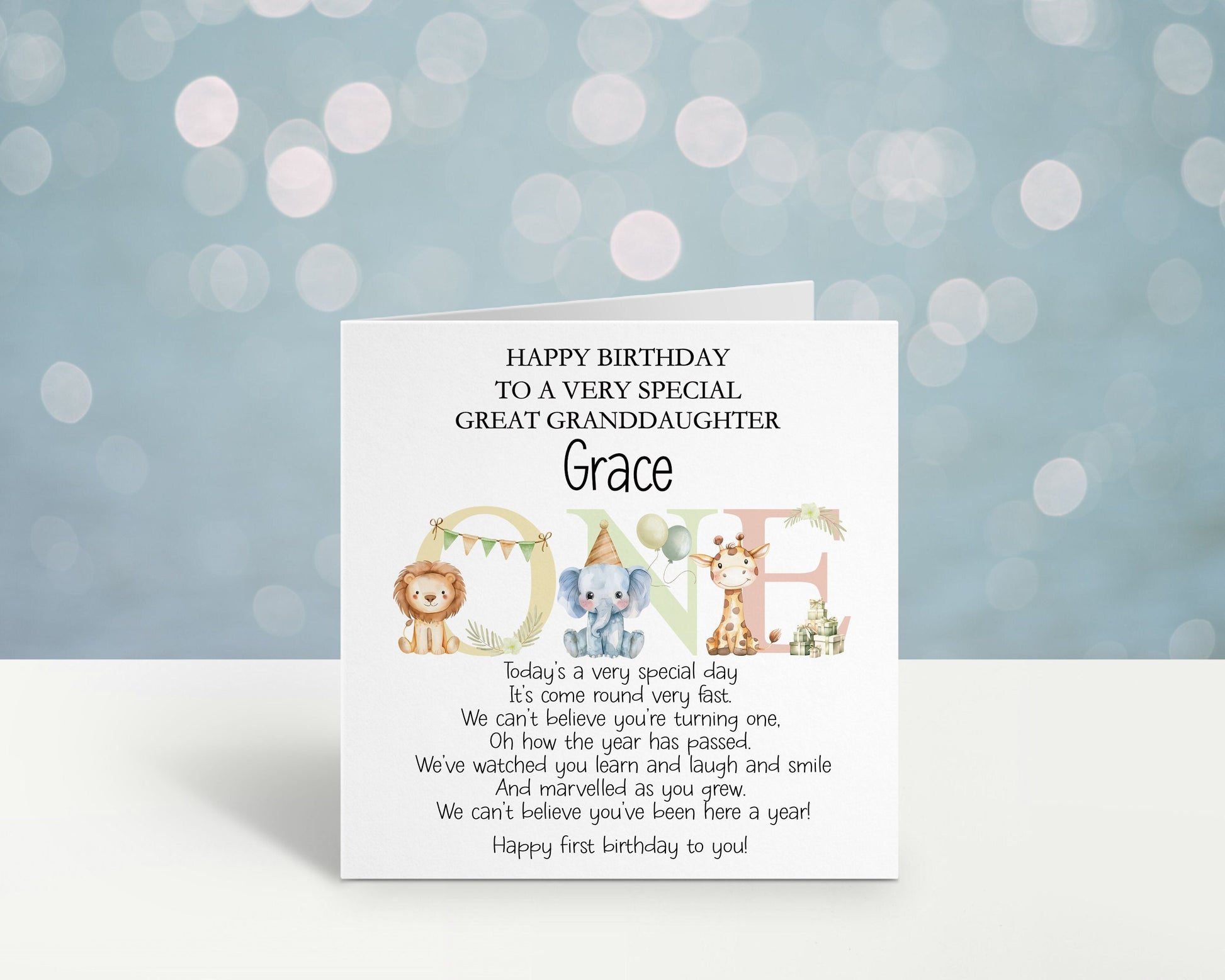 Personalised First Birthday Card For A Special Little Boy, Special Little Girl, 1st Birthday Card Granddaughter, Son, 1st Birthday Poem