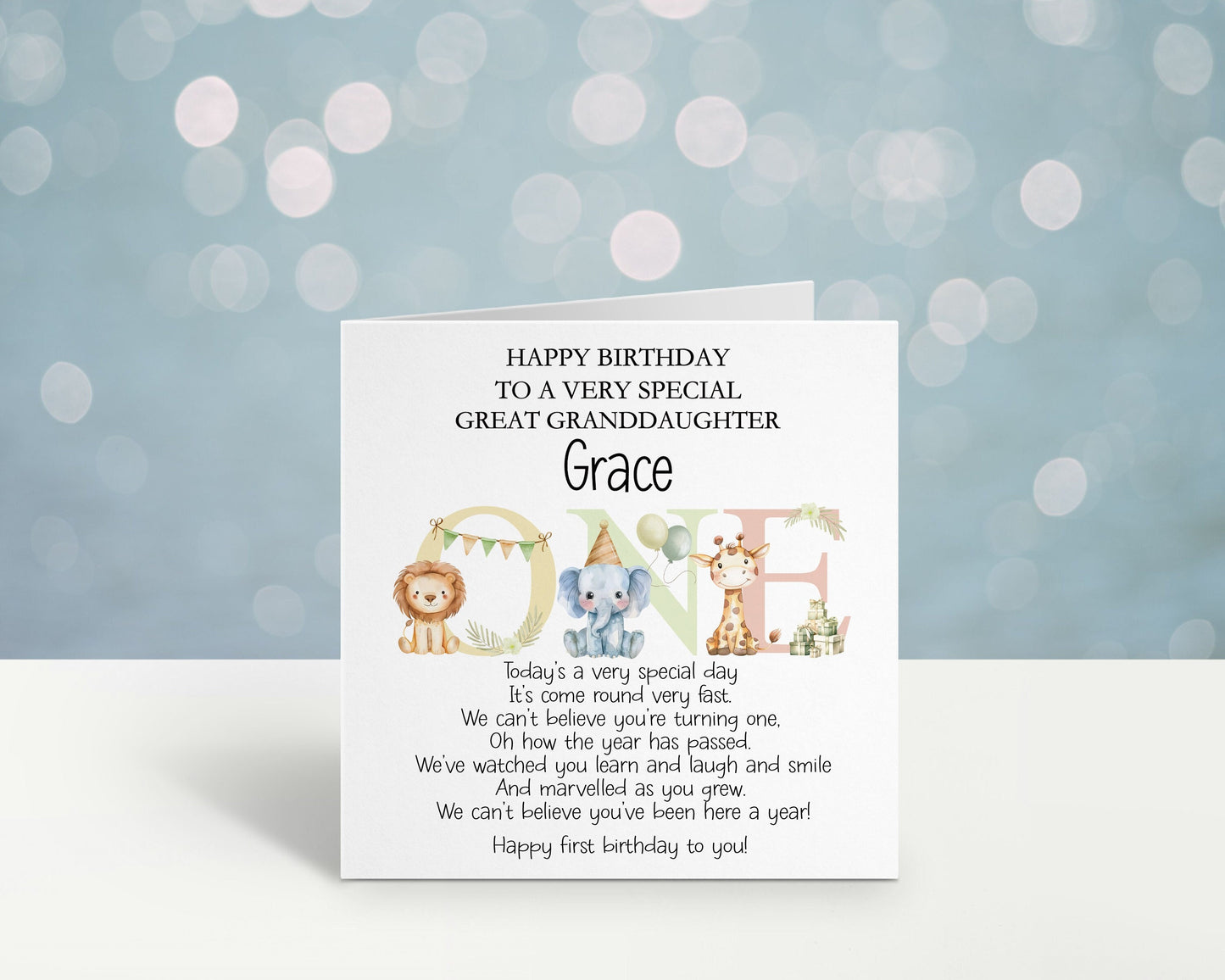 First Birthday Card Girl, Special Little Girl, Personalised 1st Birthday Card Granddaughter, Son, 1st Birthday Poem