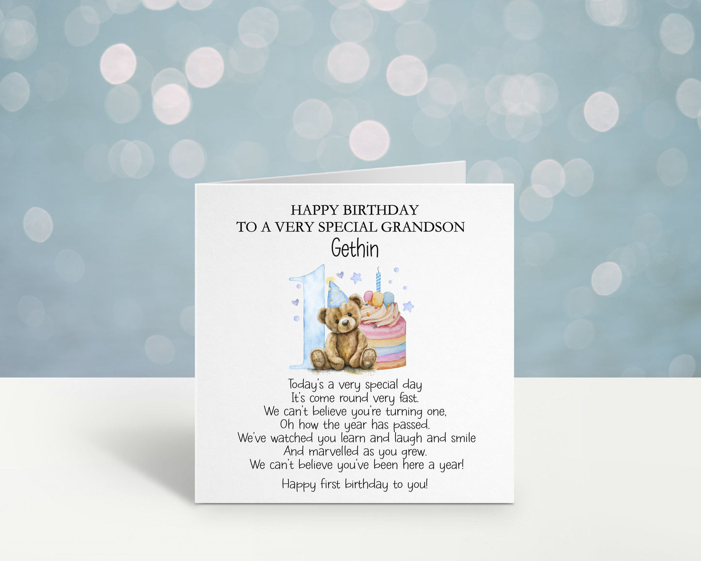 Personalised First Birthday Card For A Special Little Boy, Special Little Girl, 1st Birthday Card Great Granddaughter, 1st Birthday Poem