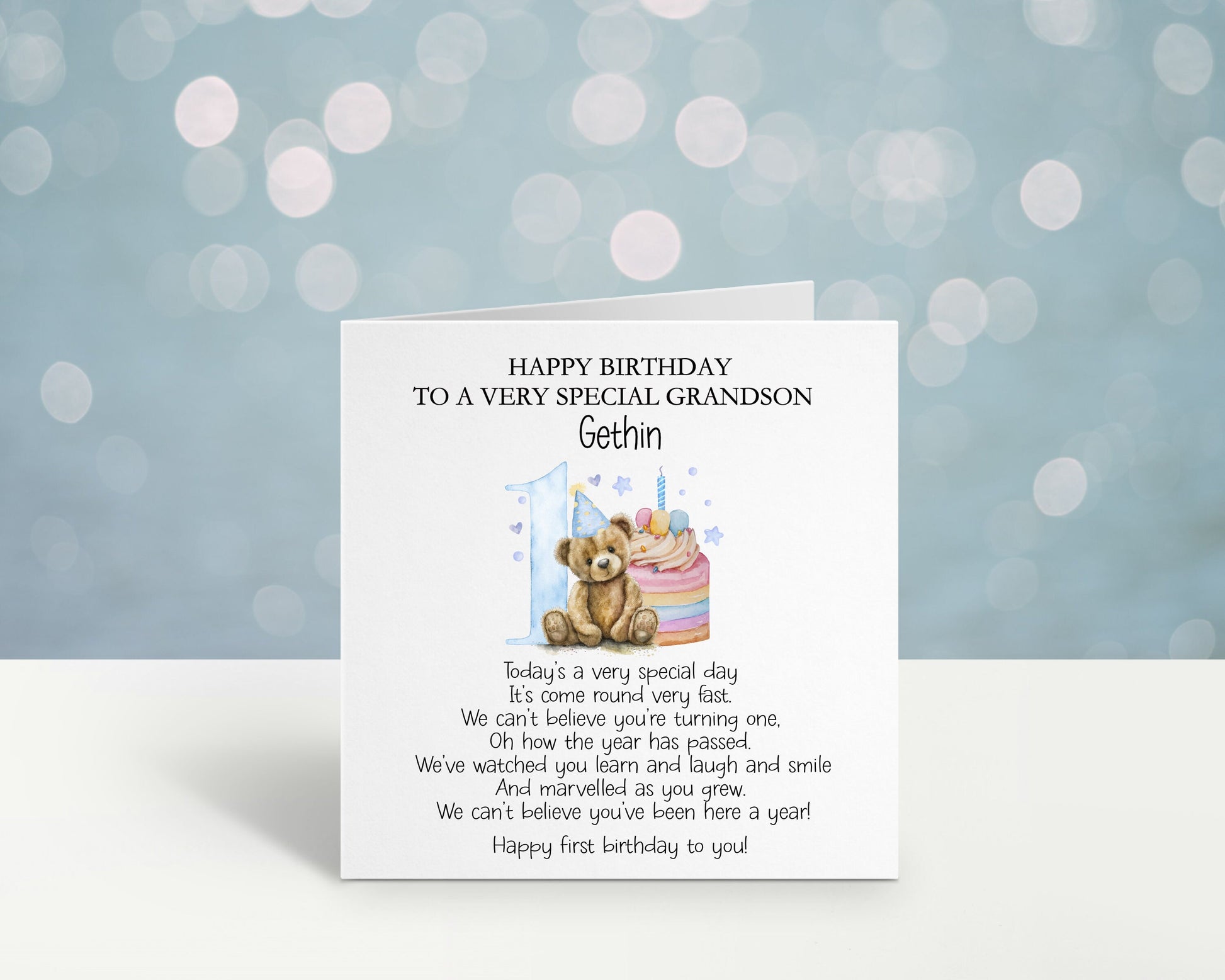 Personalised First Birthday Card For A Special Little Boy, Special Little Girl, 1st Birthday Card Great Granddaughter, 1st Birthday Poem