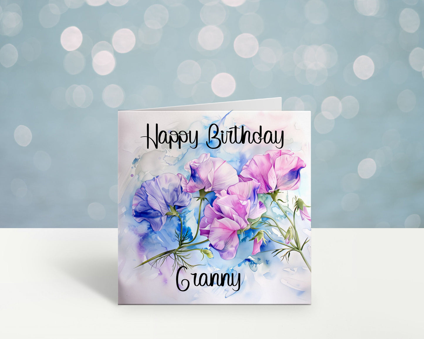 Sister In Law Birthday Card, Personalised Mum Birthday Card For Her, Sweetpea Birthday Card, Card For Nanny, Card For Grandma, Card For Nan