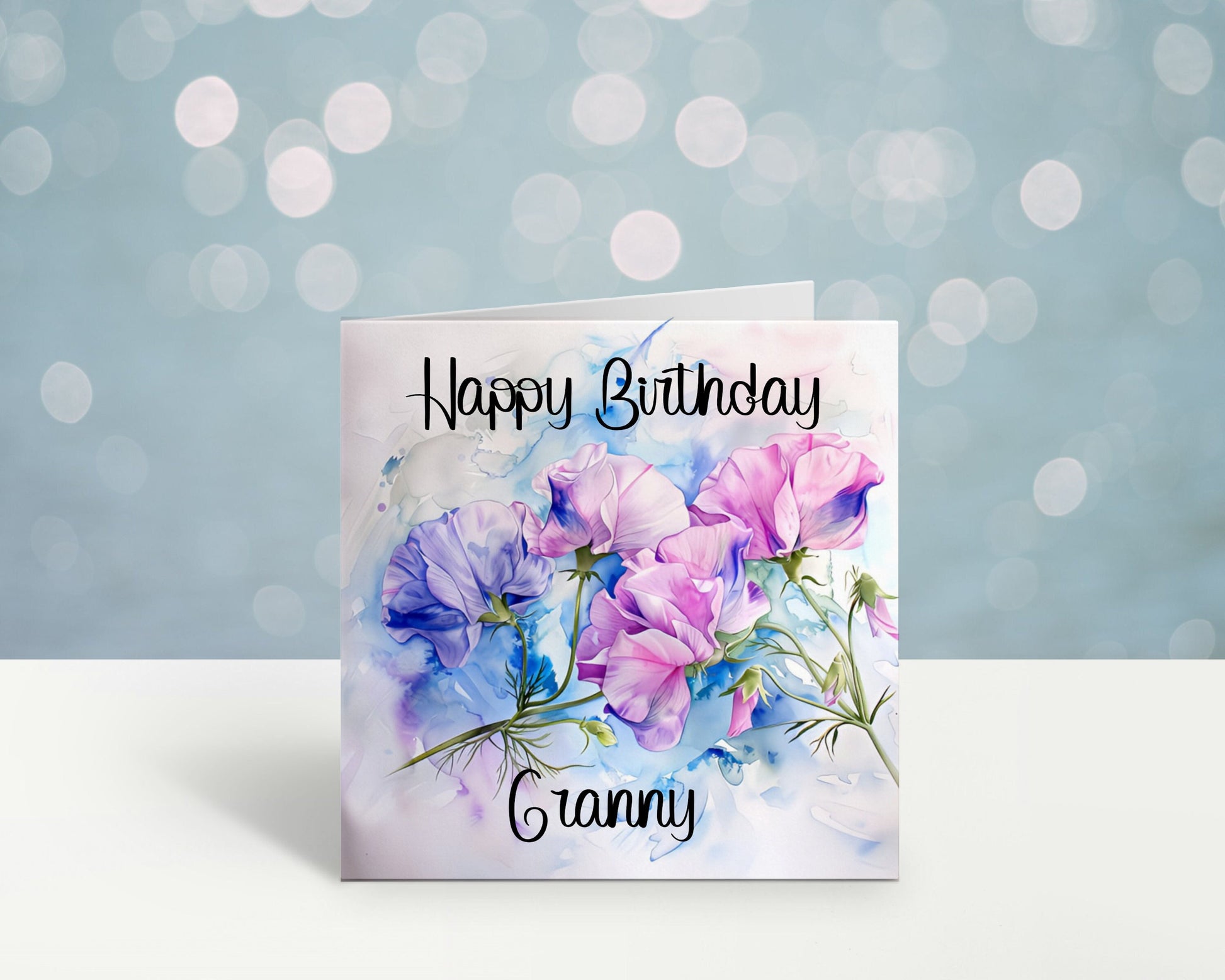 Nannie Birthday Card, Personalised Mum Birthday Card For Her, Sweetpea Birthday Card, Card For Nanny, Card For Grandma, Card For Nan