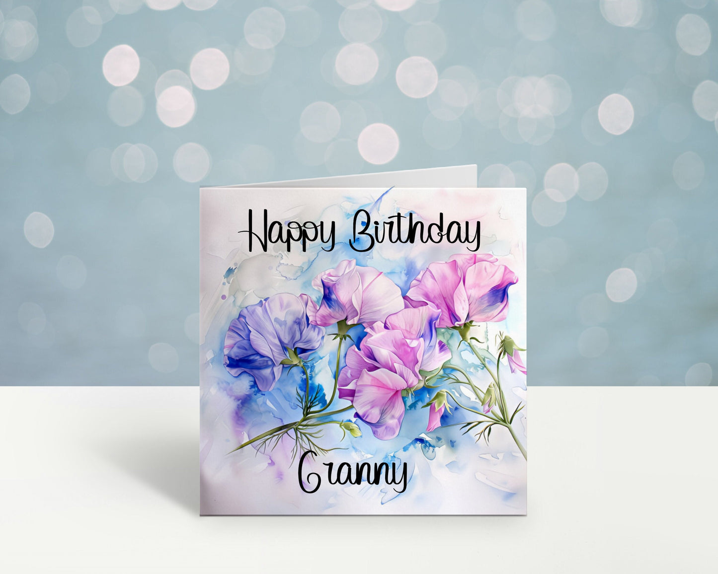 Mum Birthday Card, Personalised Mum Birthday Card For Her, Sweetpea Birthday Card, Card For Nanny, Card For Grandma, Card For Nan
