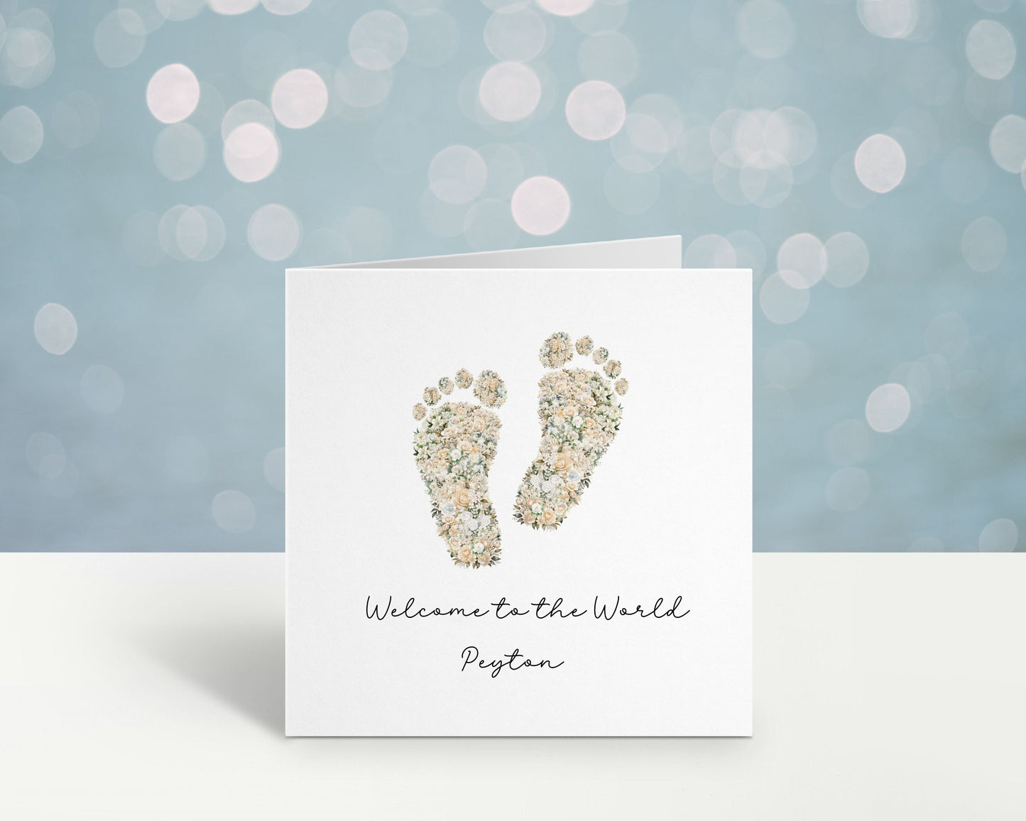 Welcome To The World Card, Personalised New Baby Card, Card For New Baby, Congratulations New Baby Card, Baby Feet Card