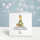 Personalised First Birthday Card, Personalised 1st 2nd 3rd Birthday Card, Great Grandson Card. Son, Safari Baby Animal Balloon Card
