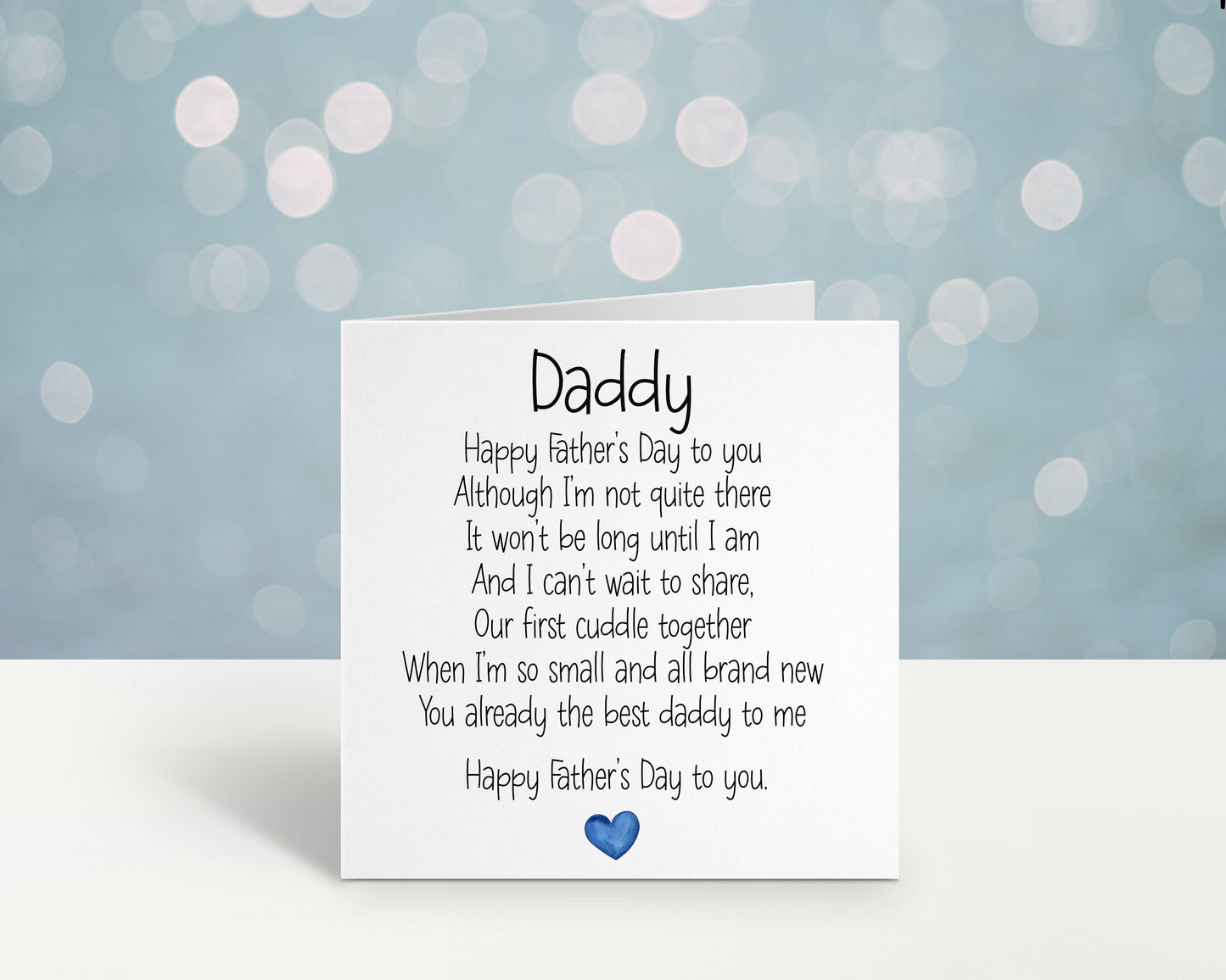 Father's Day Card From Bump, Dad To Be Card, Daddy To Be Poem