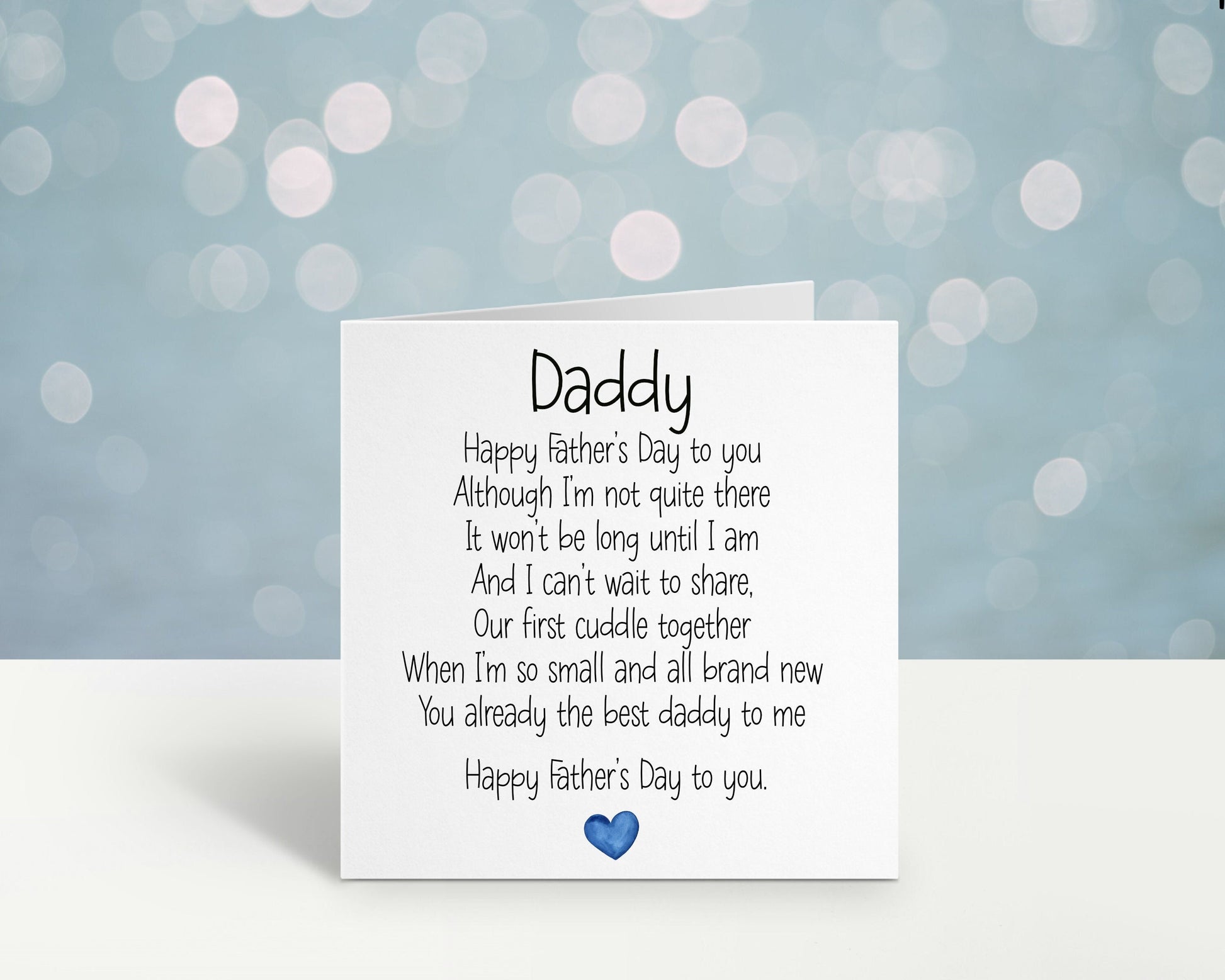 Father's Day Card From Bump, Dad To Be Card, Daddy To Be Poem
