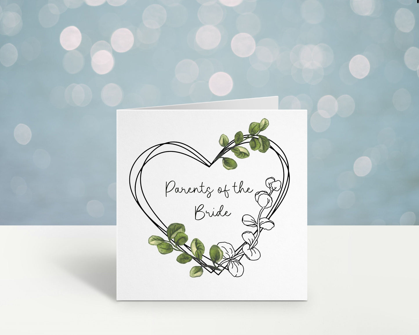 Parents Of The Bride Card, Parents Of The Groom Card, Wedding Day Card