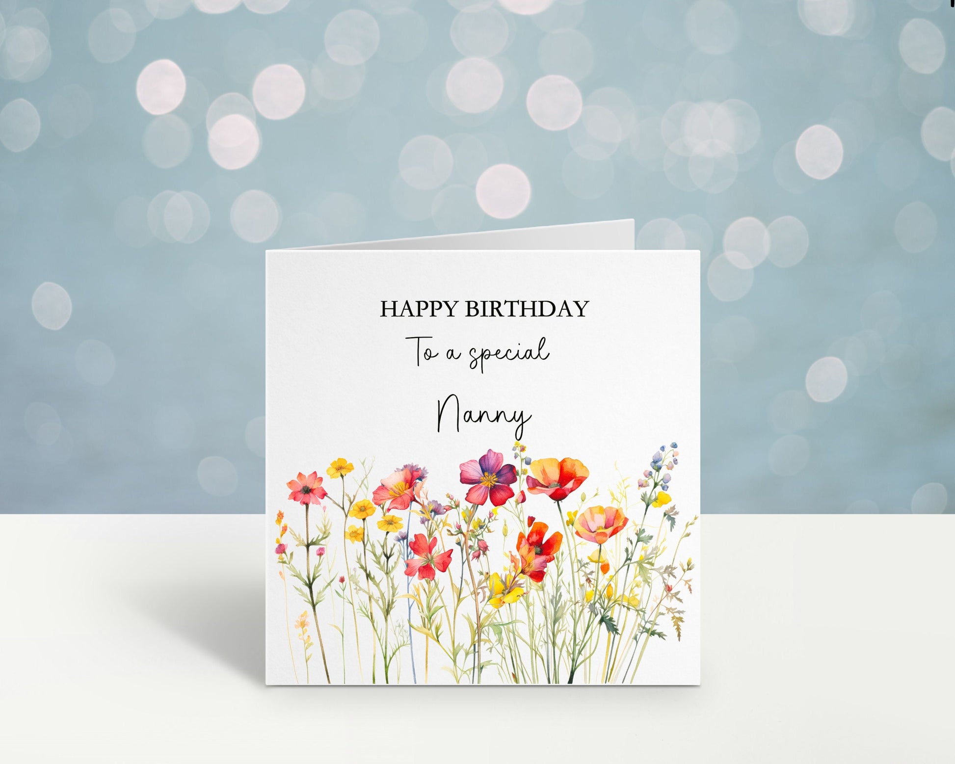Nanny Birthday Card, Personalised Mum Birthday Card For Her, Floral Birthday Card, Card For Nanny, Card For Grandma, Card For Nanna