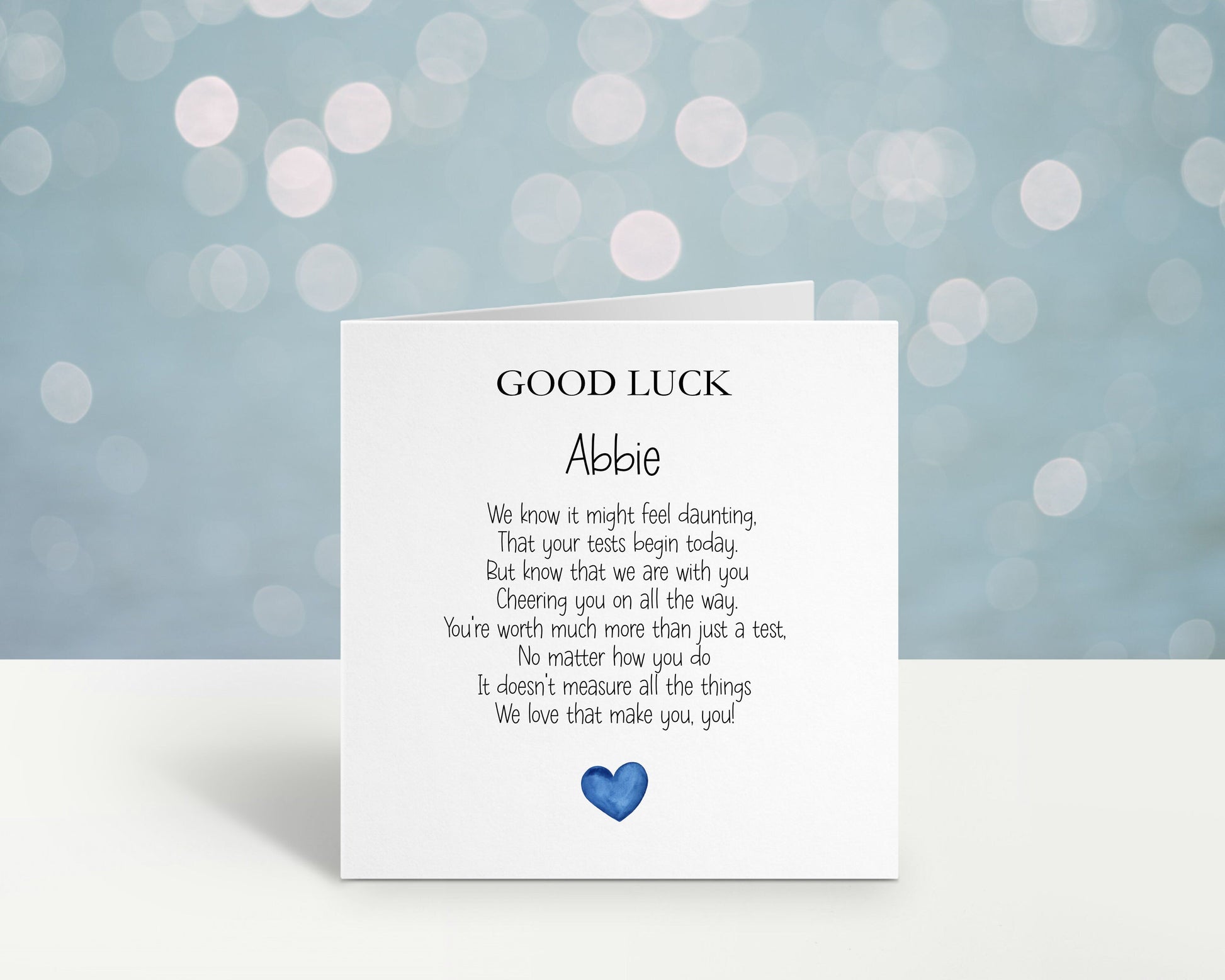 Personalised Good Luck In Your Tests Card, Good Luck In Your Exams, Good Luck In Your A-levels, Good Luck In Your GCSE's