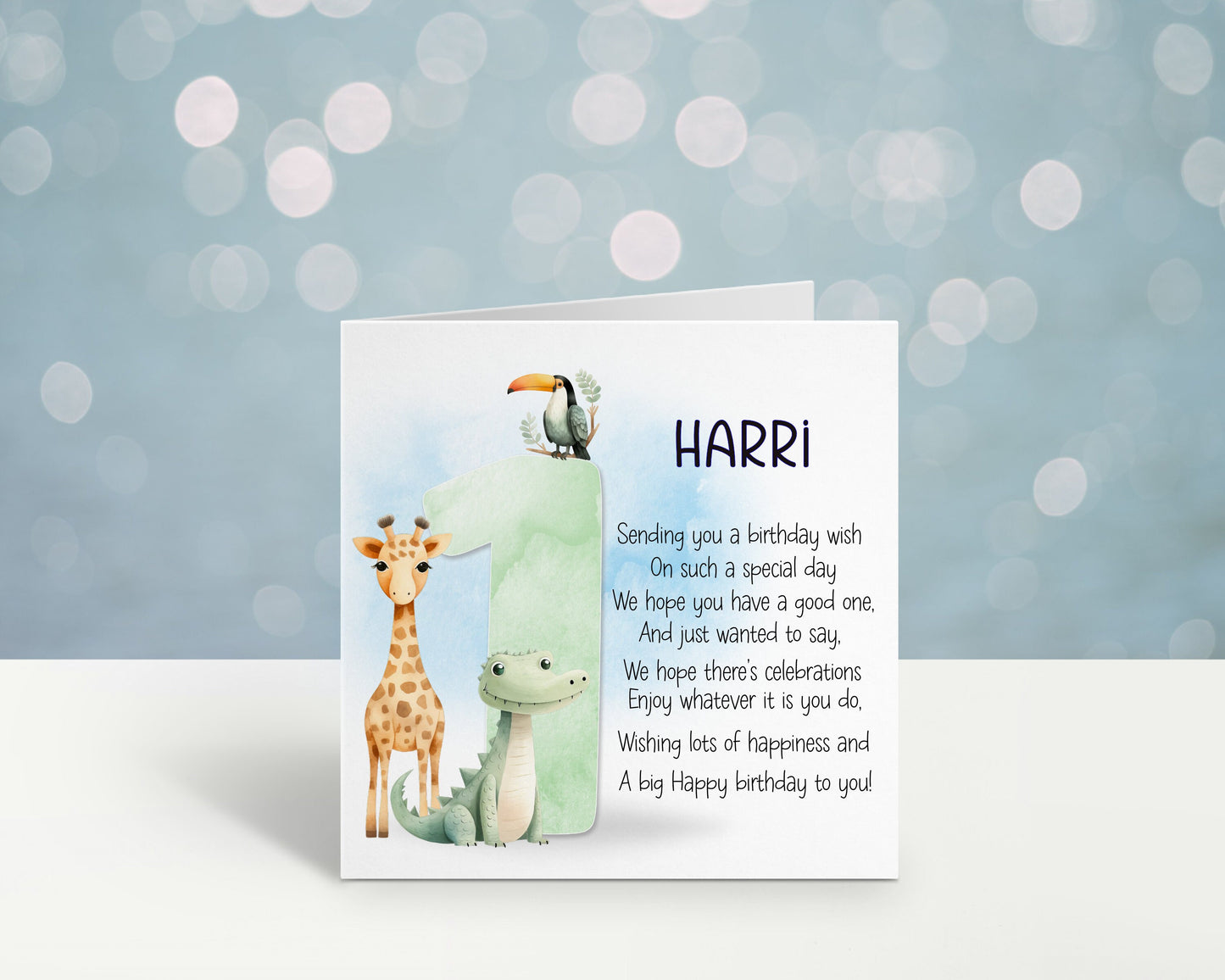 Personalised 1st 2nd 3rd 4th 5th 6th 7th 8th 9th Birthday Card, Animal Friends Birthday Card, Birthday Card For Girls, Birthday Card For Boy