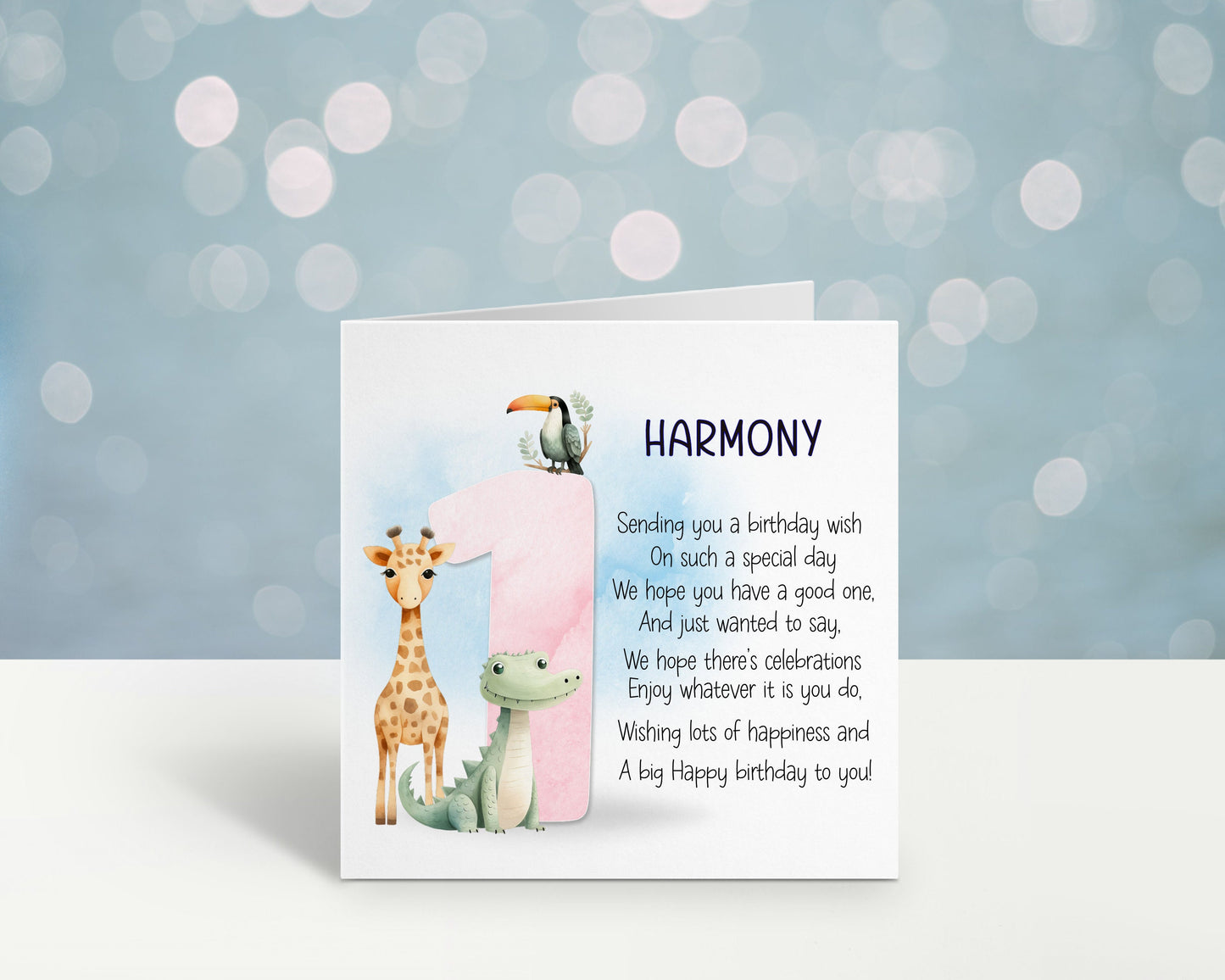 Personalised 1st 2nd 3rd 4th 5th 6th 7th 8th 9th Birthday Card, Animal Friends Birthday Card, Birthday Card For Girls, Birthday Card For Boy