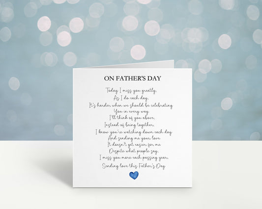 Fathers Day Card, Fathers Day Without Him, Thinking Of You On Fathers Day, Dad In Heaven, Angel In Heaven,