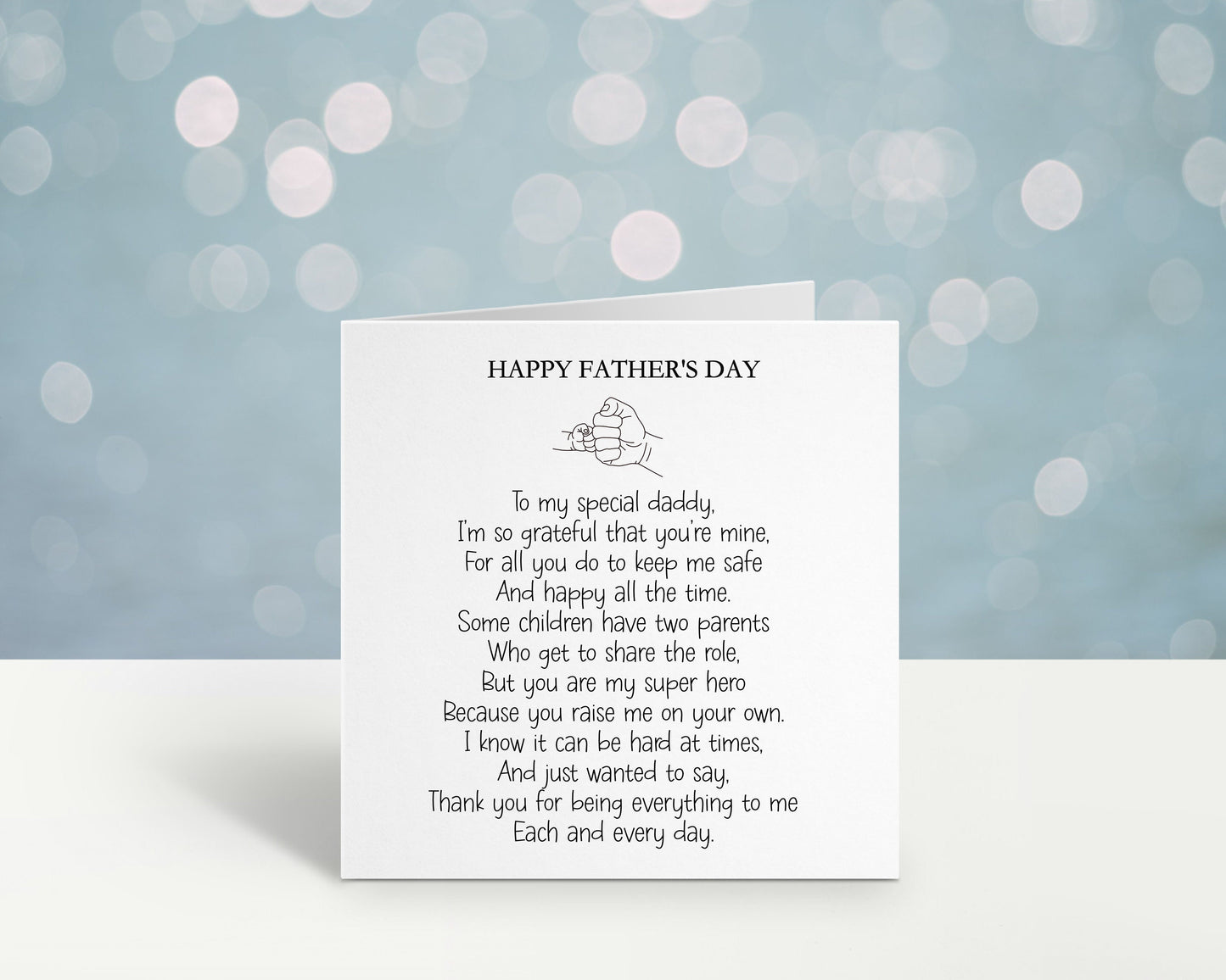 Fathers Day Card, Fathers Day Card For Single Dad, Father's Day Card With Poem Verse Fathers Day Card For One Parent Family