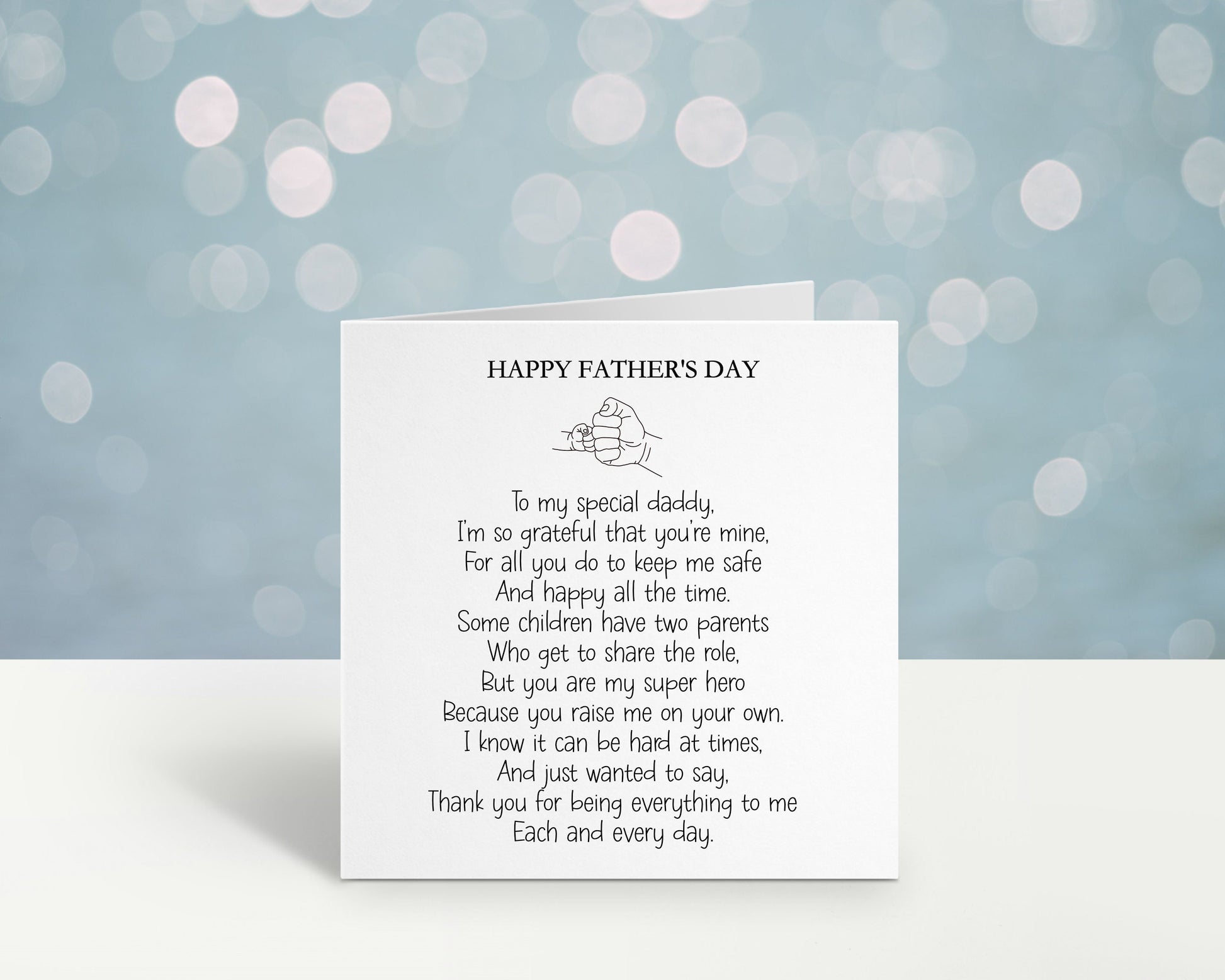 Fathers Day Card, Fathers Day Card For Single Dad, Father's Day Card With Poem Verse Fathers Day Card For One Parent Family