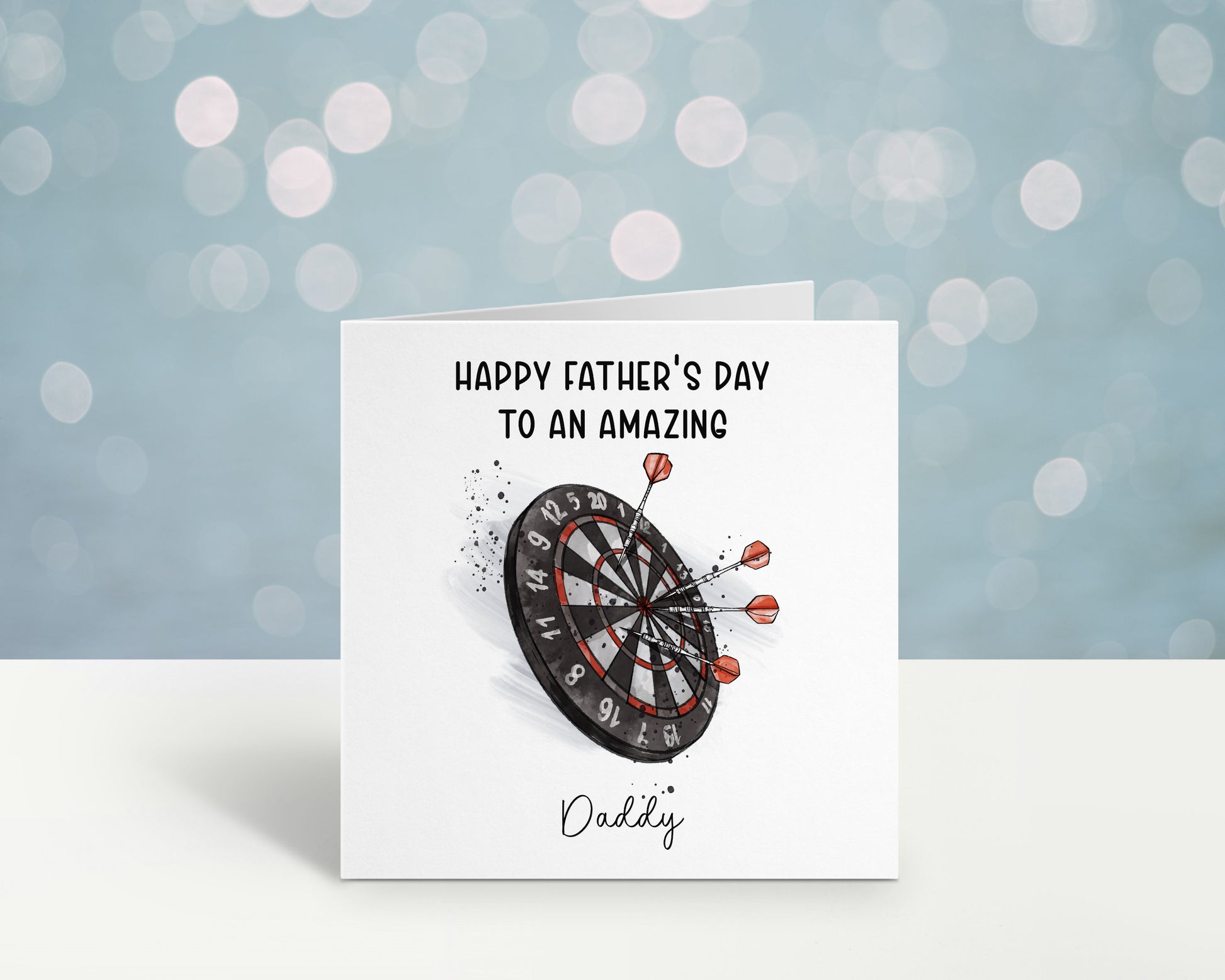 Darts Fathers Day Card, Personalised Fathers Day Card For Step Dad, Father's Day Card With Dartboard Design, Bampi, Bampy, Grandad, Daddy