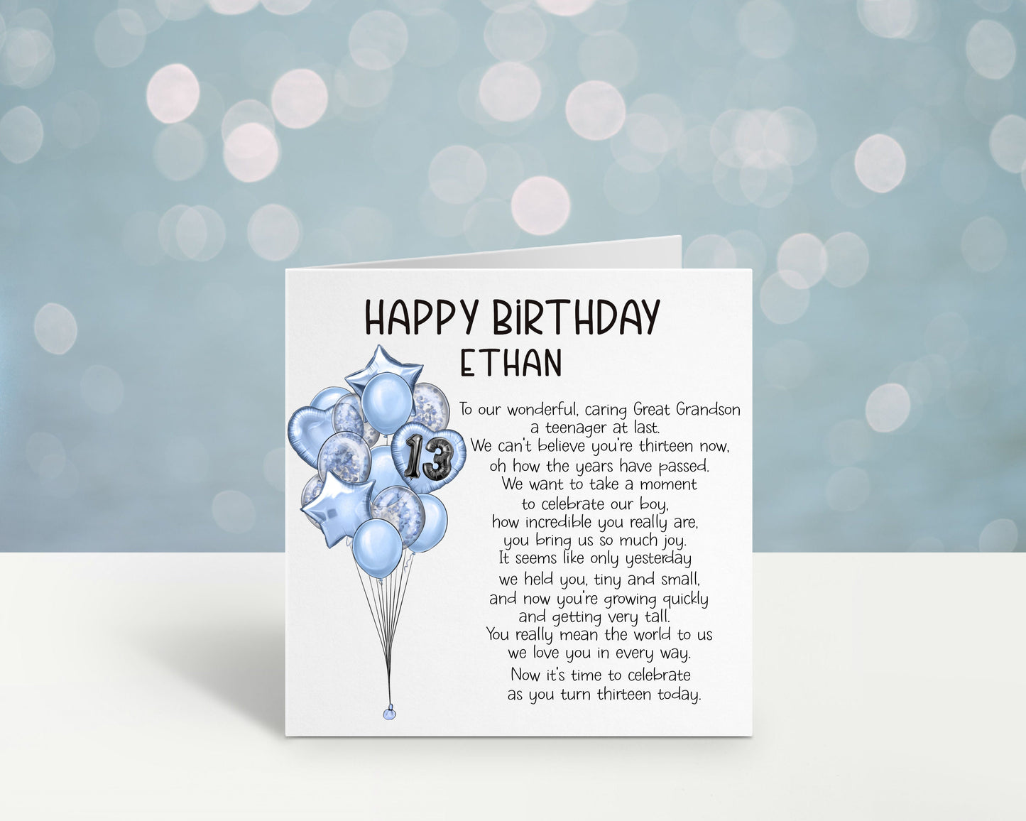 Personalised 13th Birthday Card, 13th Birthday Card For Grandson, Gamer Card For Son, Teenager Card, Great Nephew 13th Birthday Card