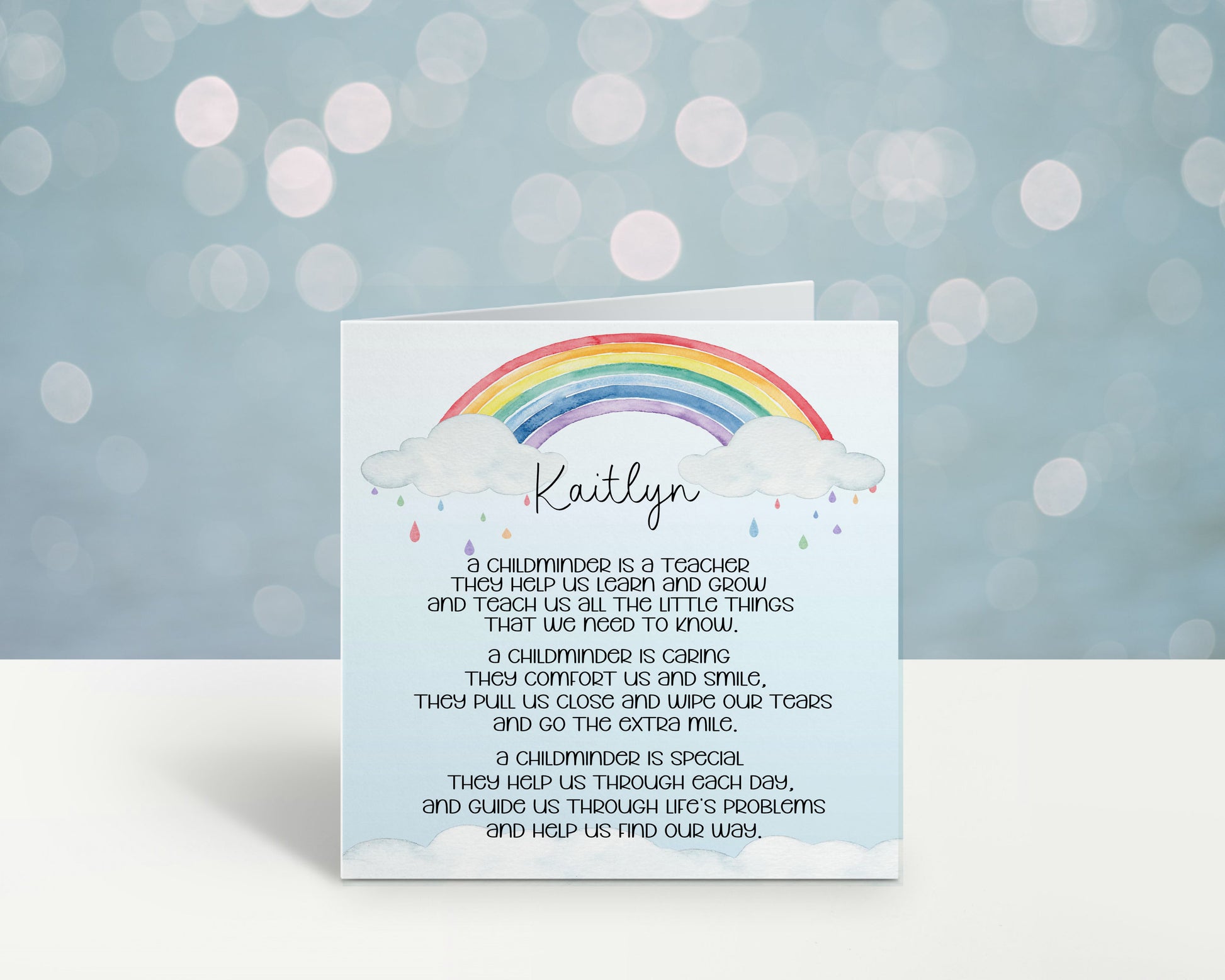 Childminder Card, Thank You Child Minder Card, Card For Childminder, Teacher Gift, Personalised Childminder Card