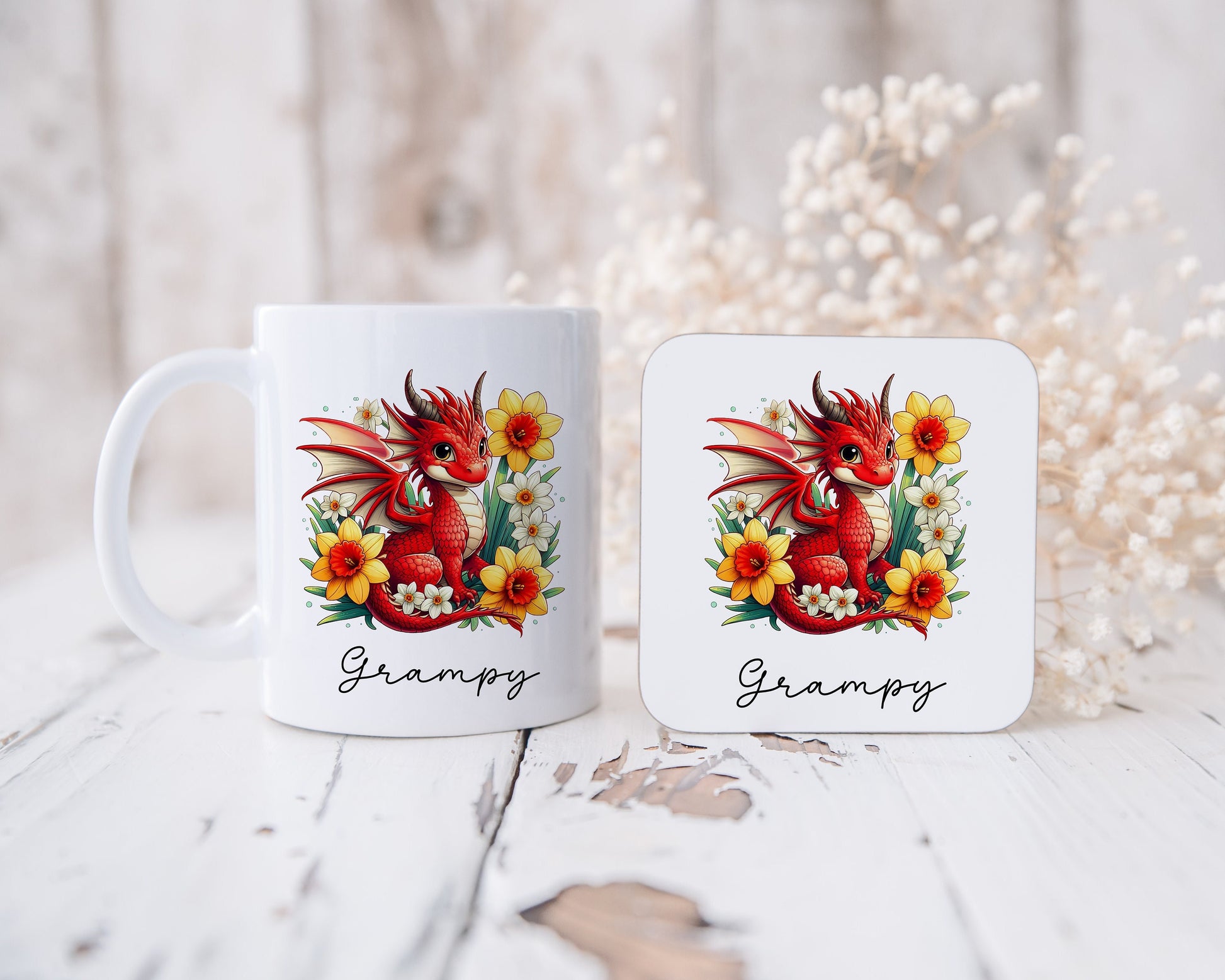 Fathers Day, Fathers Day Gift For Dad, Fathers Day Gift For Grampy, Fathers Day Mug For Bampi, Welsh Dragon