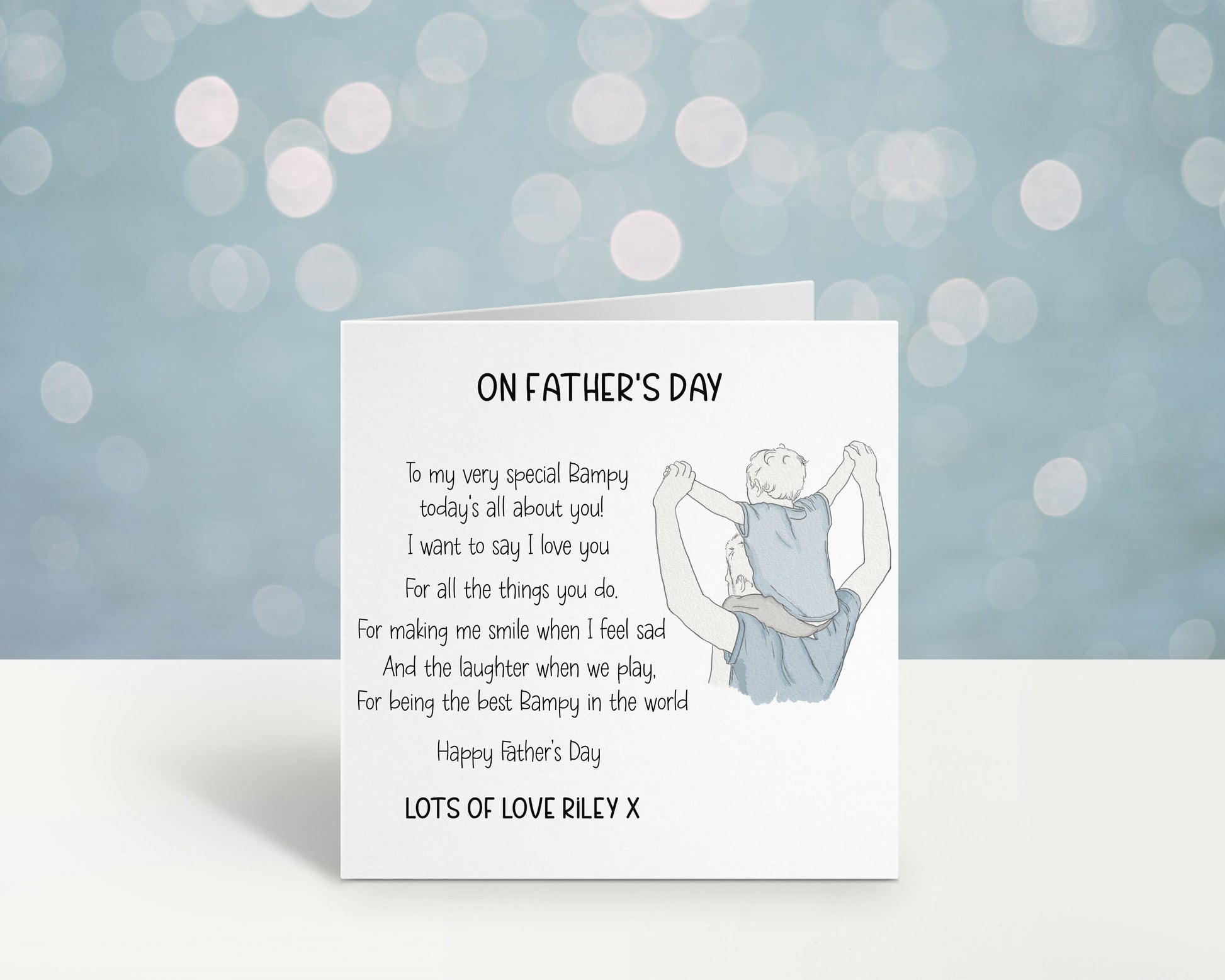 Fathers Day Card, Personalised Fathers Day Card For Grandad, Father's Day Card With Poem Verse Fathers Day Card For Bampi Gransha Grampy Dad