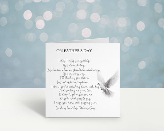 Fathers Day Card, Fathers Day Without Him, Thinking Of You On Fathers Day, Dad In Heaven, Angel In Heaven,