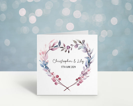Floral Wedding Card, Personalise Floral Wedding Day Card, Mrs And Mrs Card, Gay Wedding Card, Lesbian Wedding Card, Engagement Card