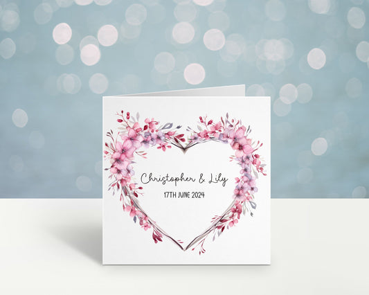 Floral Wedding Card, Personalise Floral Wedding Day Card, Mrs And Mrs Card, Gay Wedding Card, Lesbian Wedding Card