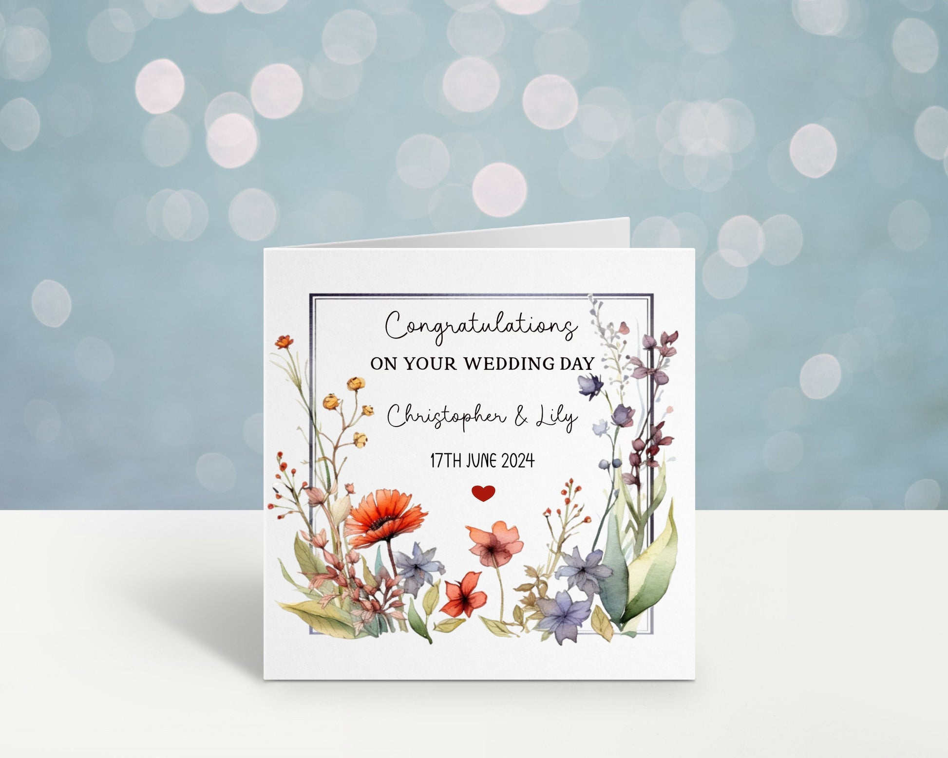 Floral Wedding Card, Personalise Floral Wedding Day Card, Mrs And Mrs Card, Gay Wedding Card, Lesbian Wedding Card