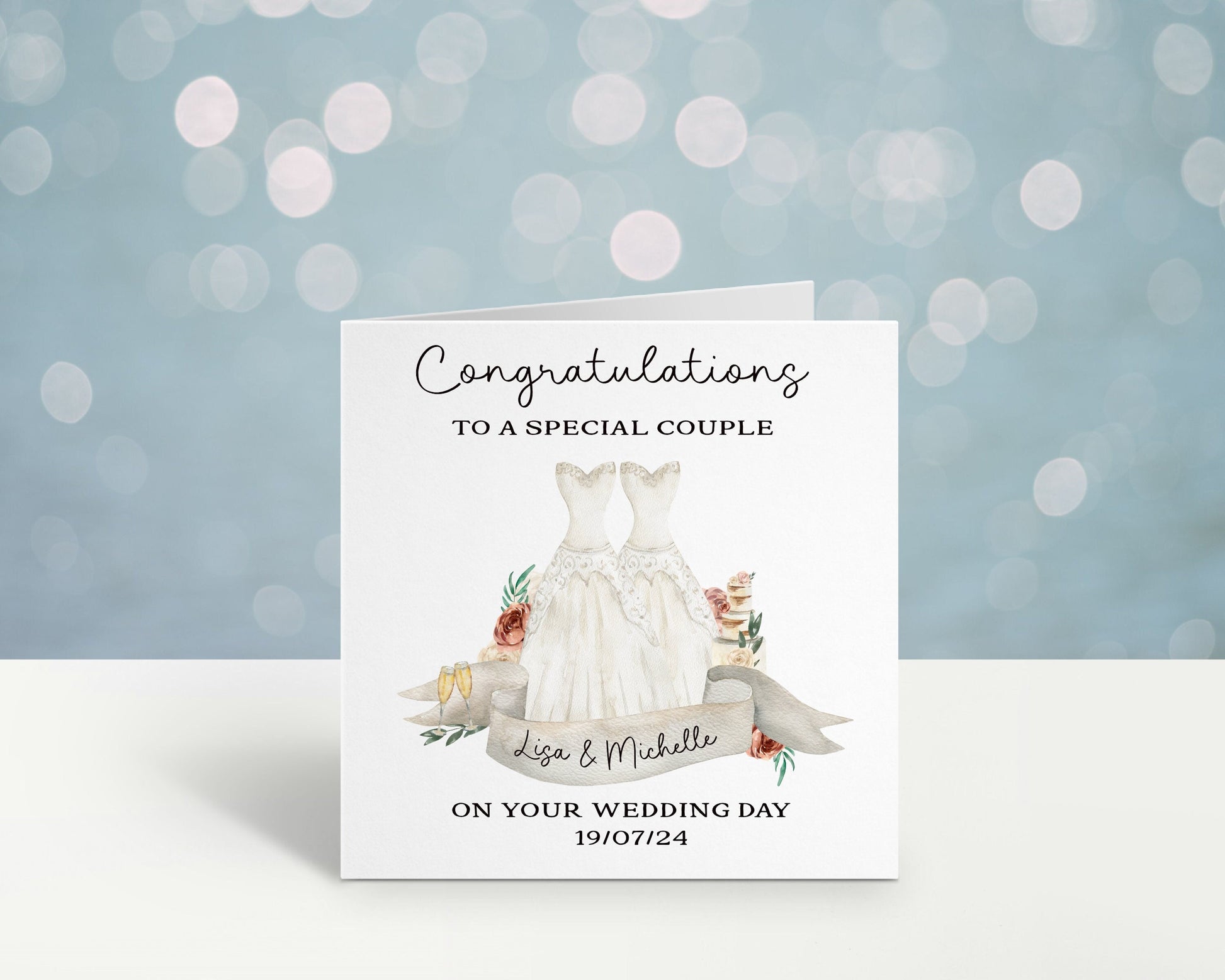 Personalised Gay Wedding Card, Lesbian Wedding Card, Same Sex Wedding Card, Mrs & Mrs Wedding Day Card
