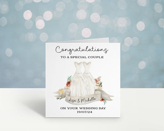 Personalised Gay Wedding Card, Lesbian Wedding Card, Same Sex Wedding Card, Mrs & Mrs Wedding Day Card