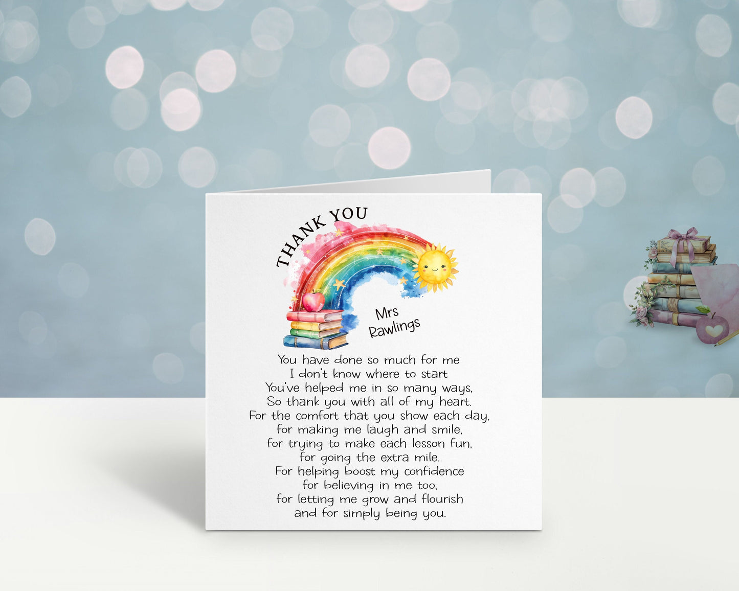 Teacher Card, Thank You Teacher Card, Card For Teacher, Teacher Gifts, Personalised Teacher Card, Teacher Poem Card