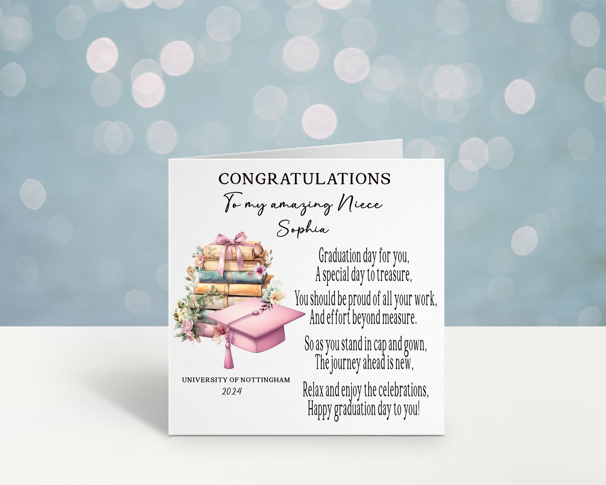 Granddaughter Graduation Card, Personalised Graduation Card For Her, Graduation Card For Niece, Sister Graduation, Daughter Graduation