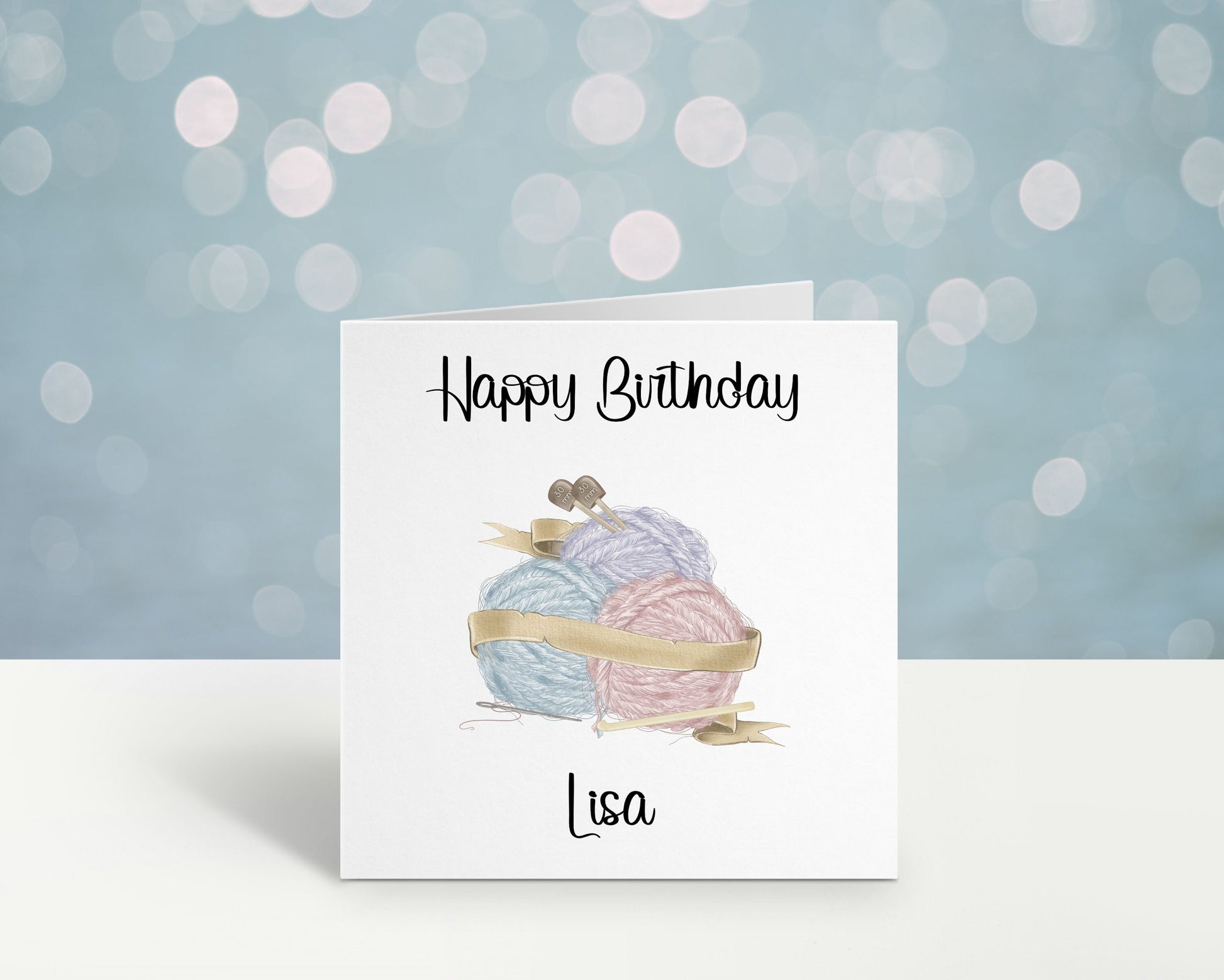 Knitting Birthday Card, Mum Birthday Card, Personalised Mum Birthday Card For Her, Card For Nanny, Card For Grandma, Card For Nanna