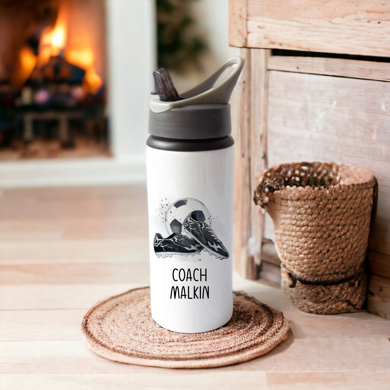 Football Teacher Gifts, Personalised Football Coach Water Bottle, Gift For Football Teacher