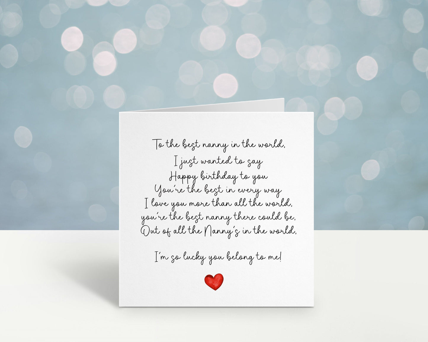 Nanny Birthday Card, Personalised Mum Birthday Card For Her, Poem Birthday Card, Card For Nanny, Card For Grandma, Card For Nanna