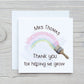 Card For Teacher, Teacher Thank You Card, Personalised Teacher Rainbow Card