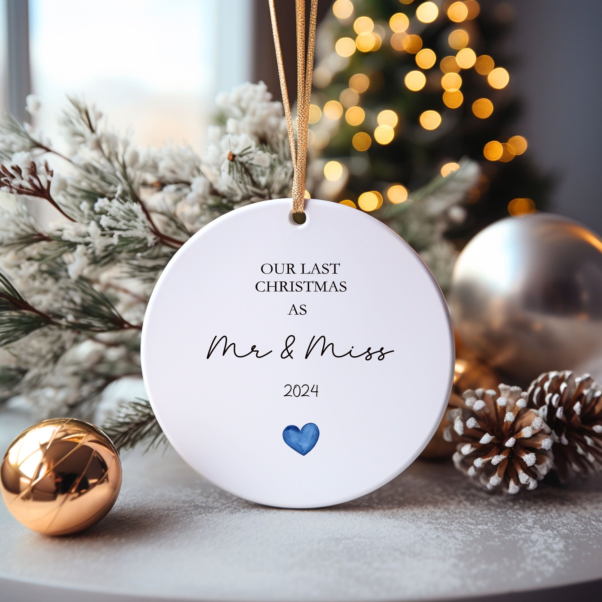 Last Christmas As Mr And Miss Bauble 2025, Last Xmas As A Miss Christmas Tree Decoration,