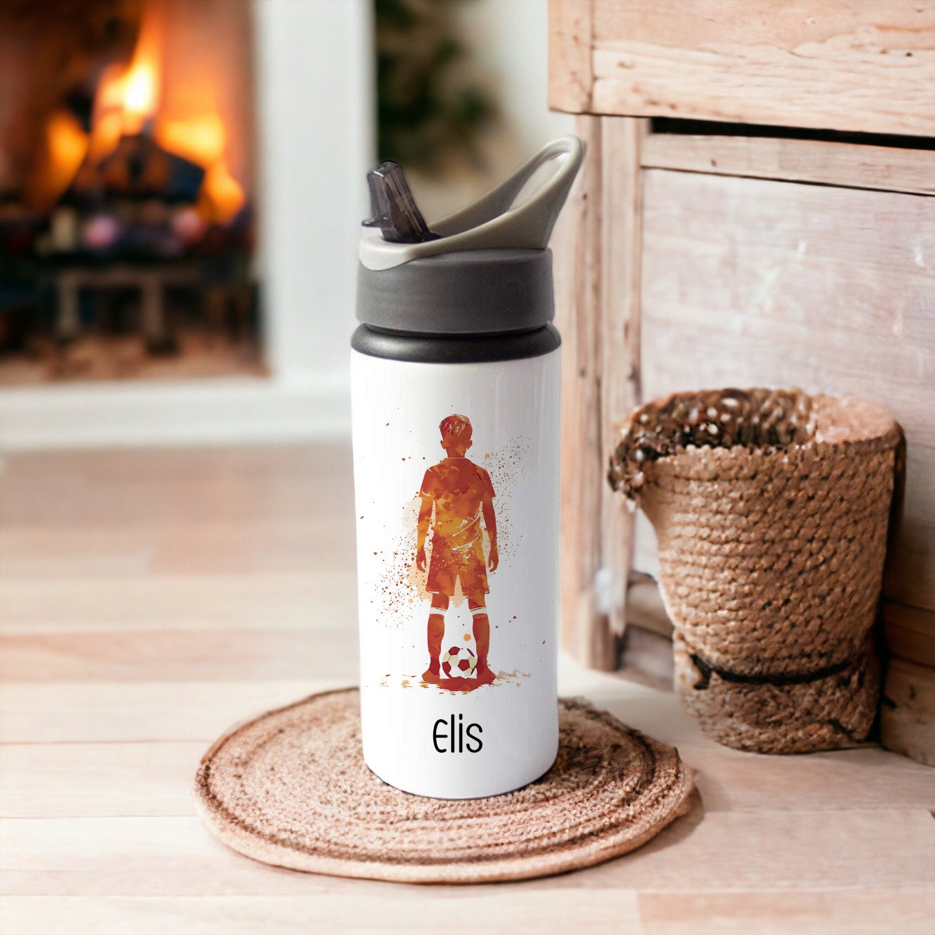 Football Water Bottle, Personalised Water Bottle, Back To School Water Bottle, Gift For Him, Football Gift