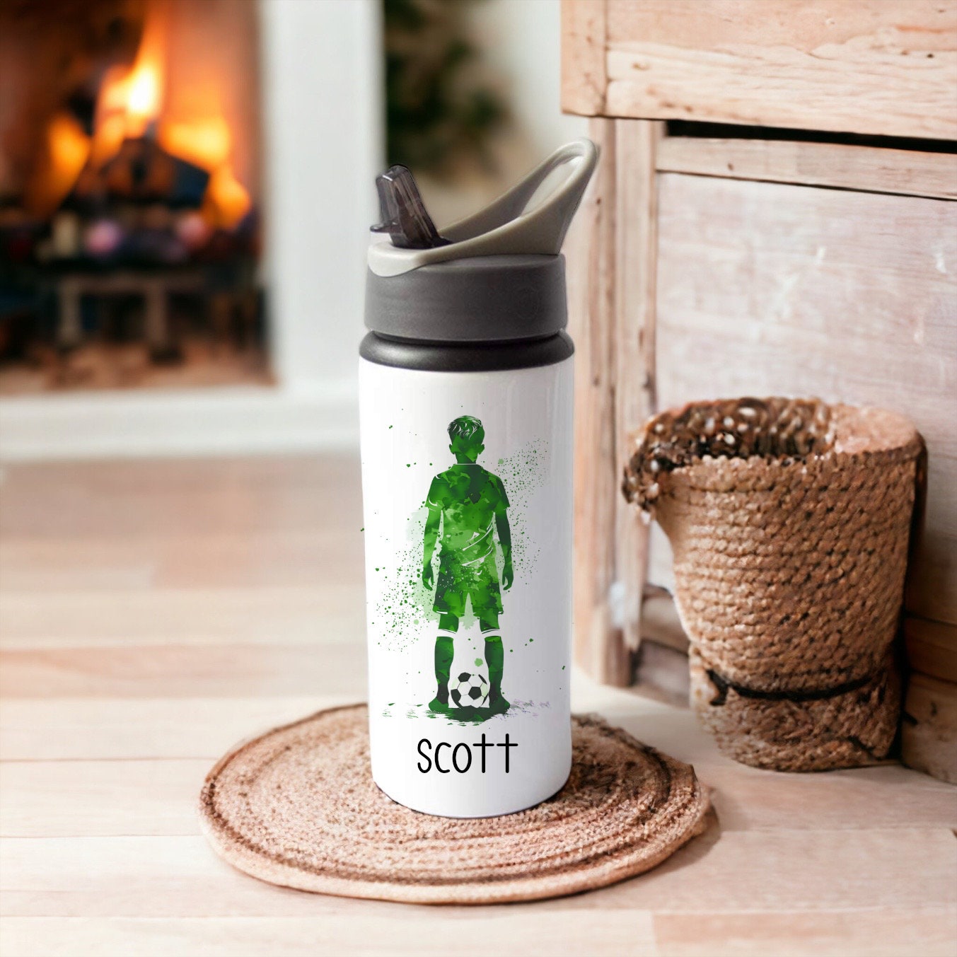Football Water Bottle, Personalised Water Bottle, Back To School Water Bottle, Gift For Him, Football Gift
