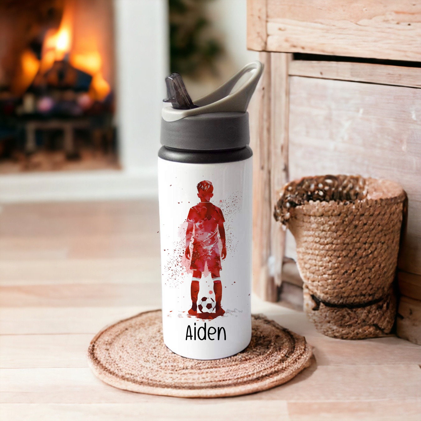 Football Water Bottle, Personalised Water Bottle, Back To School Water Bottle, Gift For Him, Football Gift