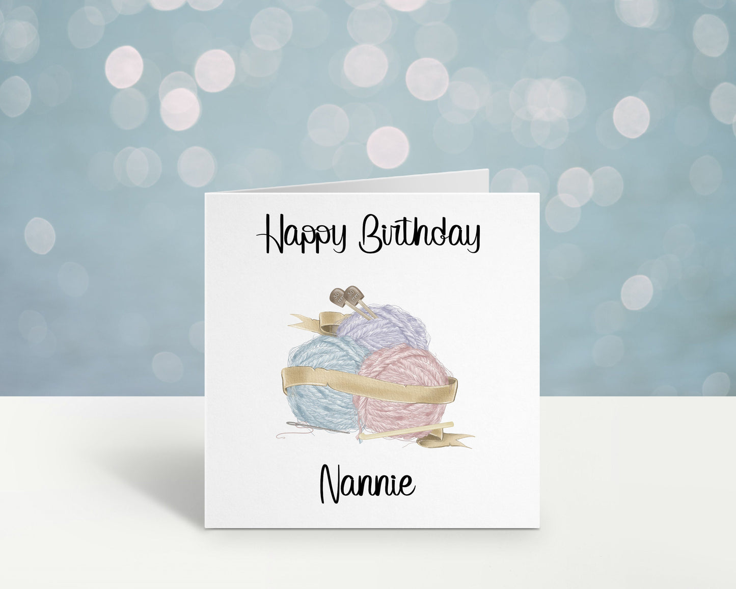 Knitting Birthday Card, Nanny Birthday Card, Personalised Mum Birthday Card For Her, Card For Nanny, Card For Grandma, Card For Nanna