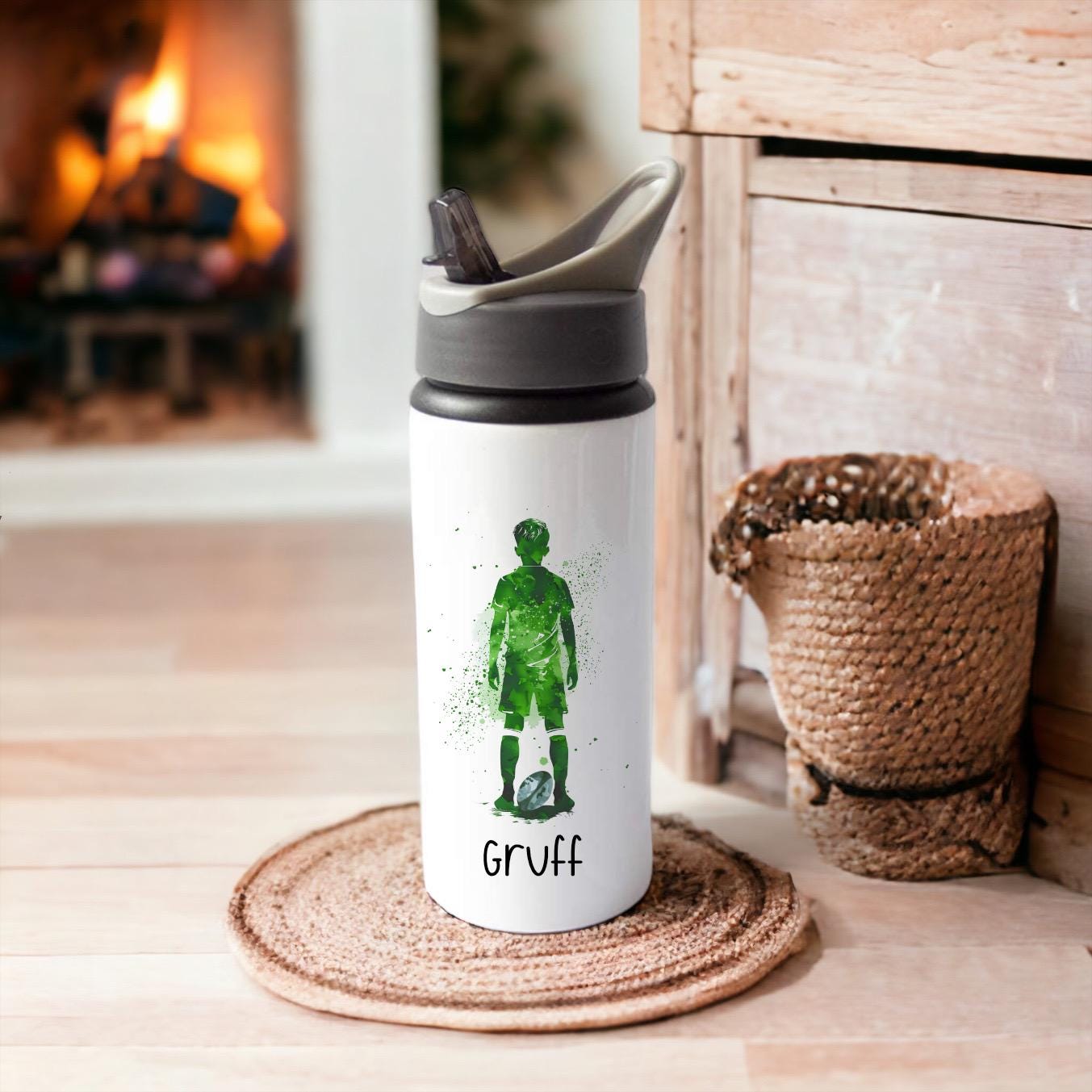 Rugby Boy Water Bottle, Personalised Rugby Water Bottle, Drinks Bottle, Back To School Bottle