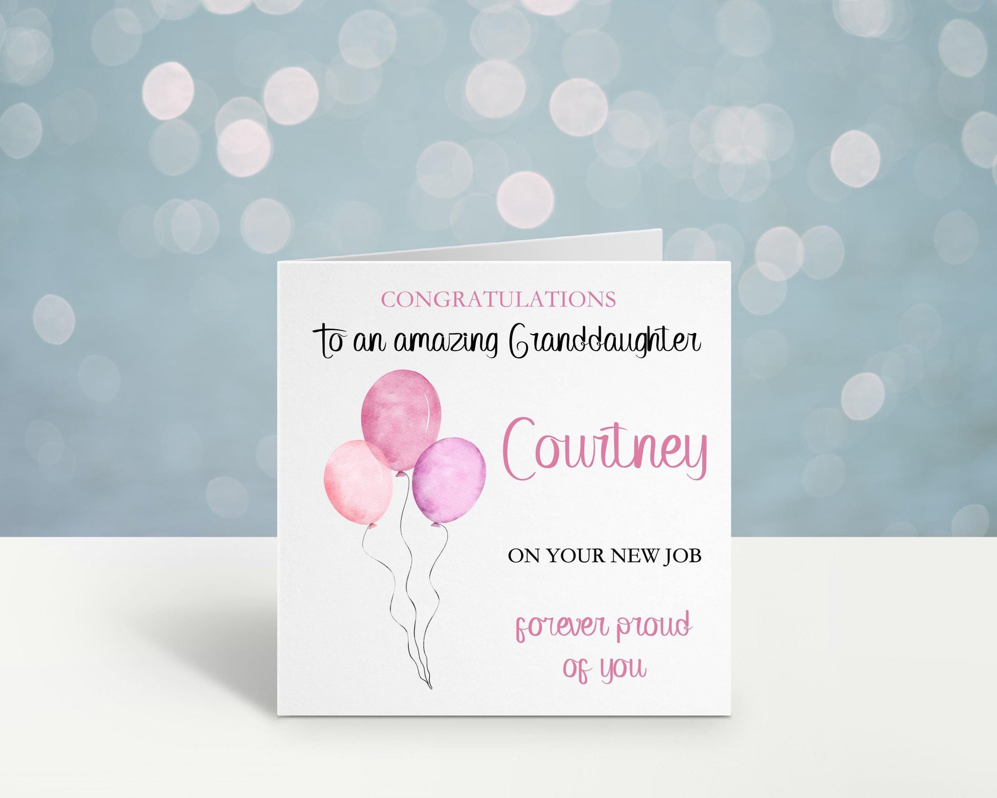 Congratulations On Your New Job Card, Good Luck In Your New Job Card, Personalised New Job Card For Great Granddaughter, New Job Card Niece