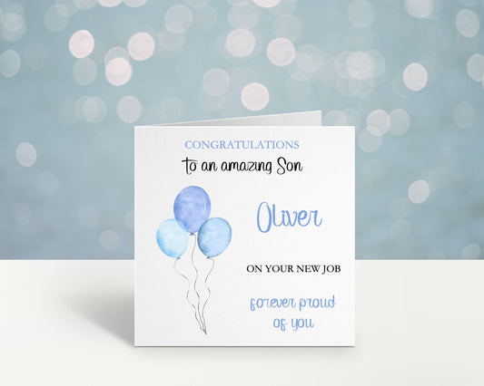 Congratulations On Your New Job Card, Good Luck In Your New Job Card, Personalised New Job Card For Son, New Job Card Great Nephew