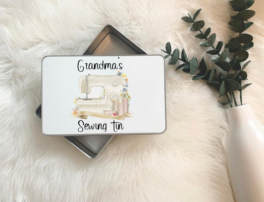 Sewing Tin, Personalised Sewing Tin, Storage Tin For Sewing, Gift For Friend, Gift For Grandma, Gift Nanna