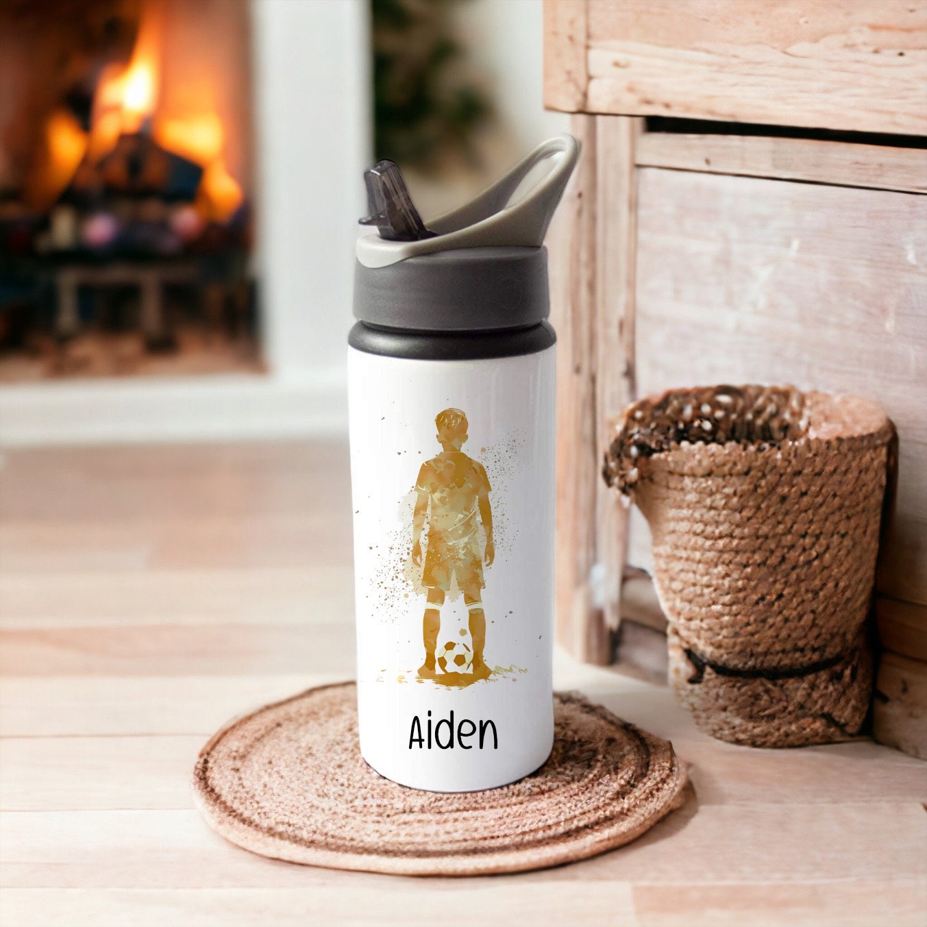 Football Water Bottle, Personalised Water Bottle, Back To School Water Bottle, Gift For Him, Football Gift