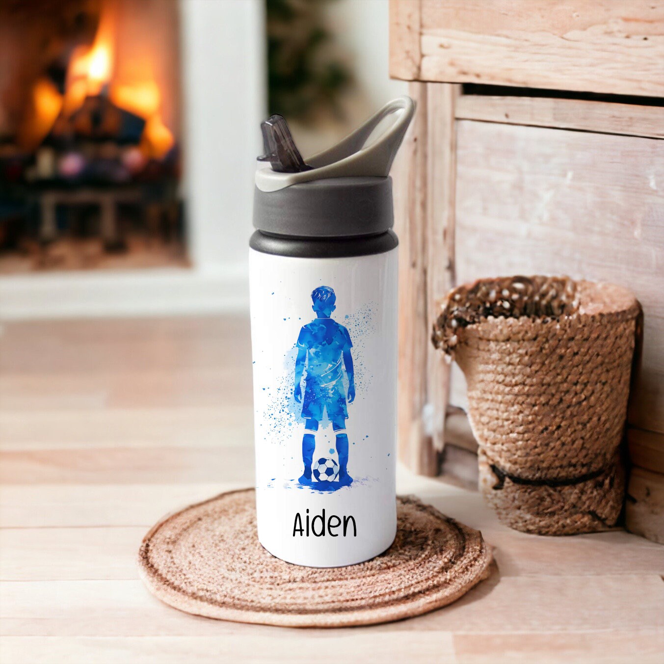 Football Water Bottle, Personalised Water Bottle, Back To School Water Bottle, Gift For Him, Football Gift