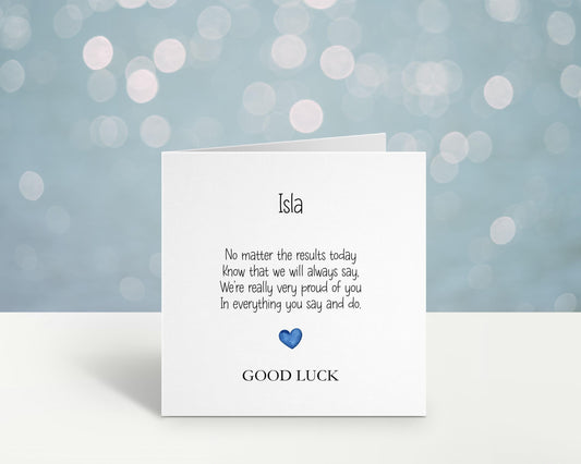 Exam Results Day Card, Good Luck On Your Exam Results Card, Personalised Exam Results Day Card
