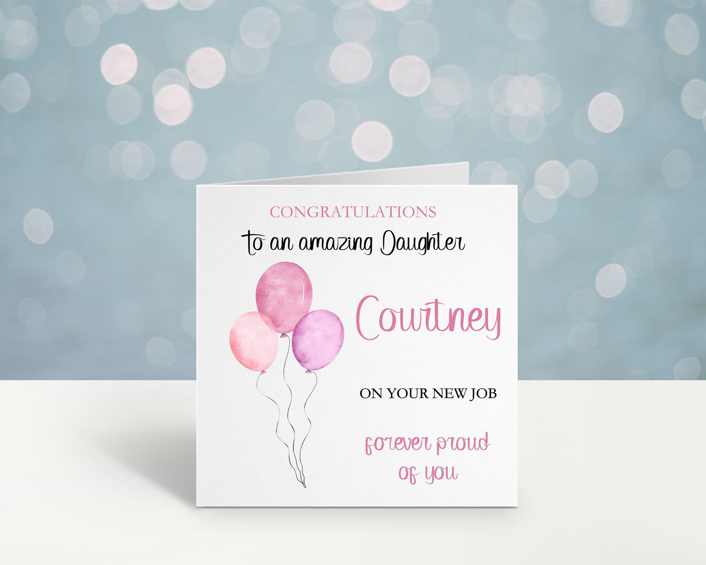 Congratulations On Your New Job Card, Good Luck In Your New Job Card, Personalised New Job Card For Great Niece, New Job Card Daughter